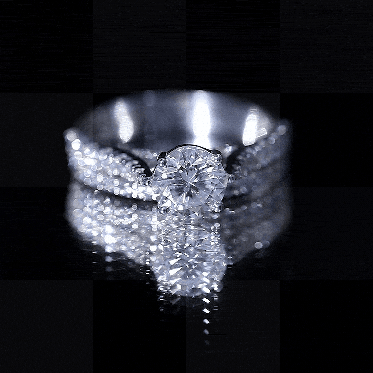 4 CT Moissanite Solitaire Engagement Ring Set With Eternity Band D-VS1 - Rosec Jewels