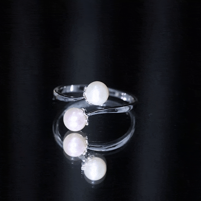 Rosec Jewels-Cultured Freshwater Pearl Bypass Engagement Ring