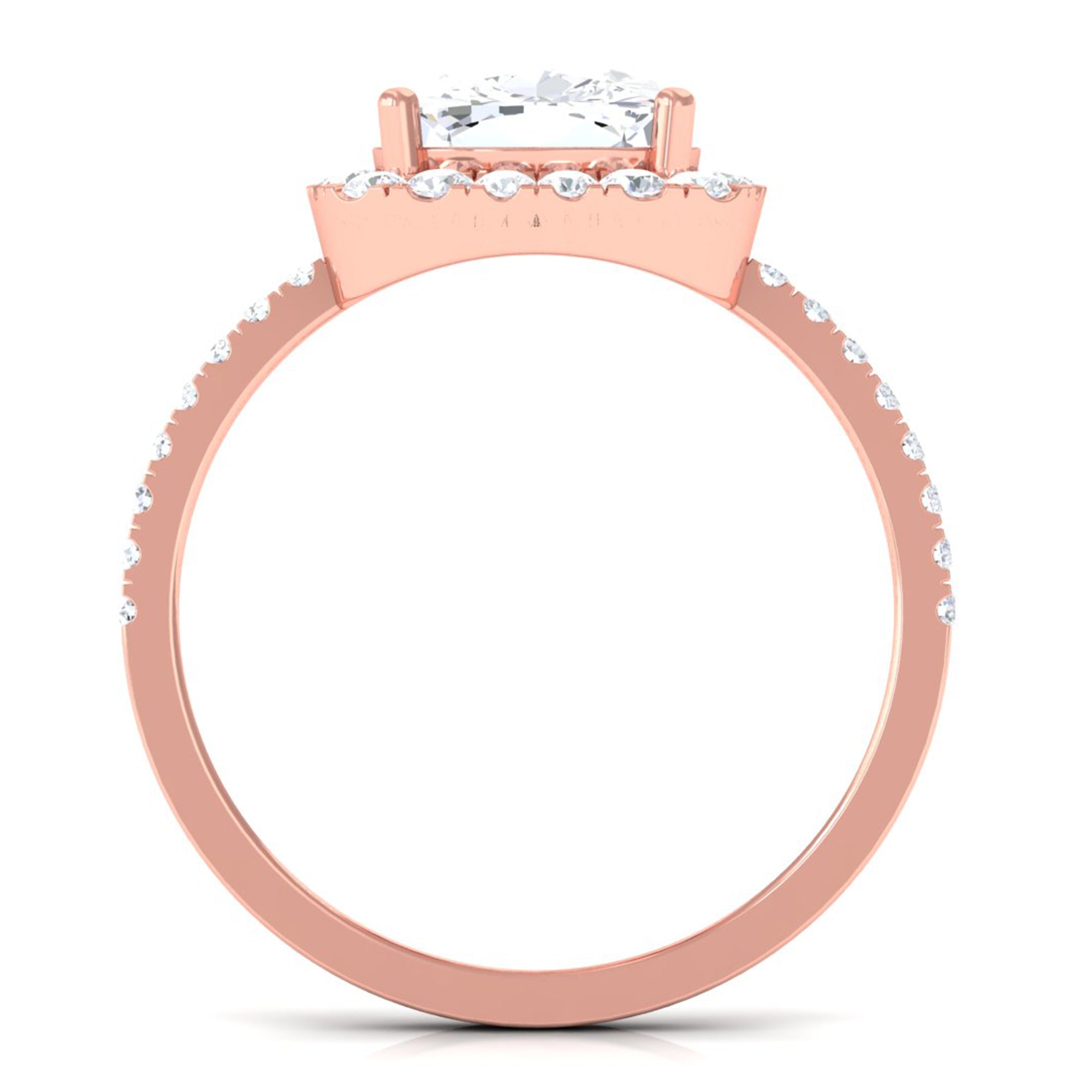 3 Carat Cushion Cut Moissanite Halo Engagement Ring for Women D-VS1 - Rosec Jewels