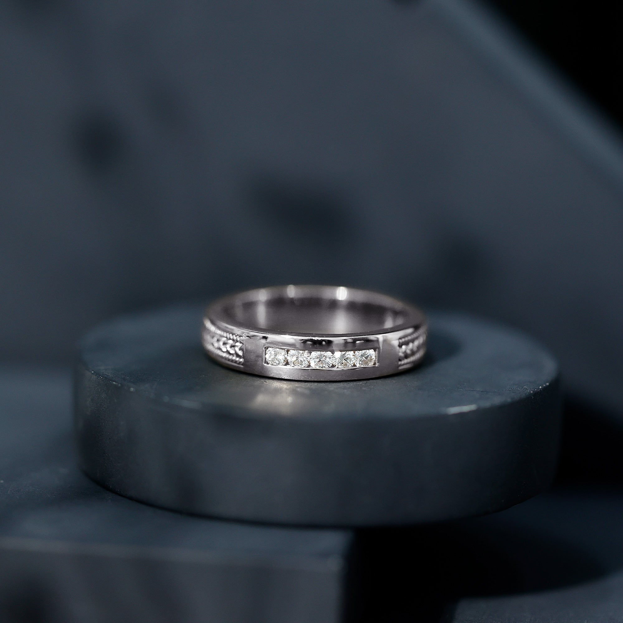 Lab Grown Diamond Mens Wedding Band Ring Lab - ( EF-VS ) - Rosec Jewels