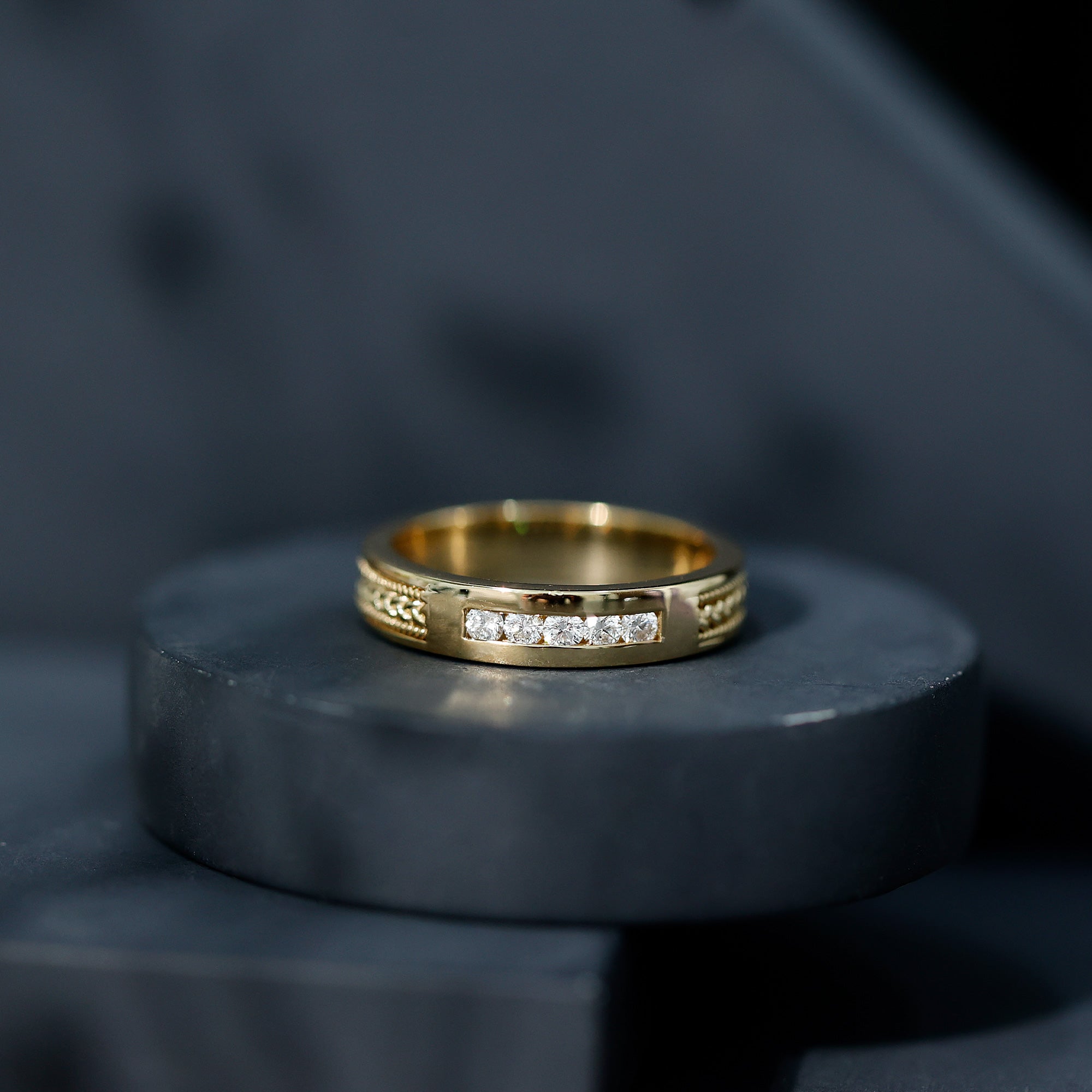 Lab Grown Diamond Mens Wedding Band Ring Lab - ( EF-VS ) - Rosec Jewels