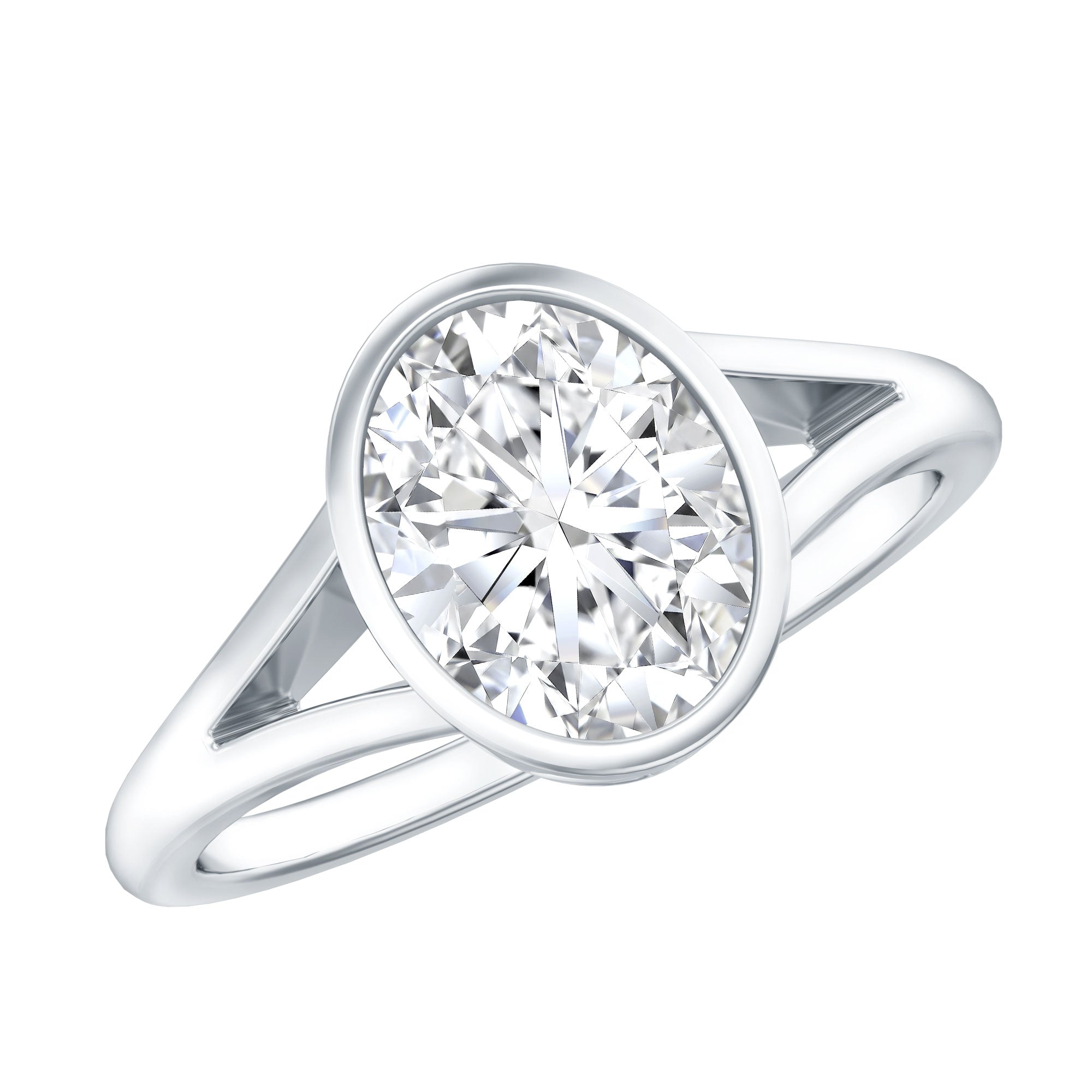 Certified 7X9 MM Oval Moissanite Solitaire Engagement Ring D-VS1 - Rosec Jewels