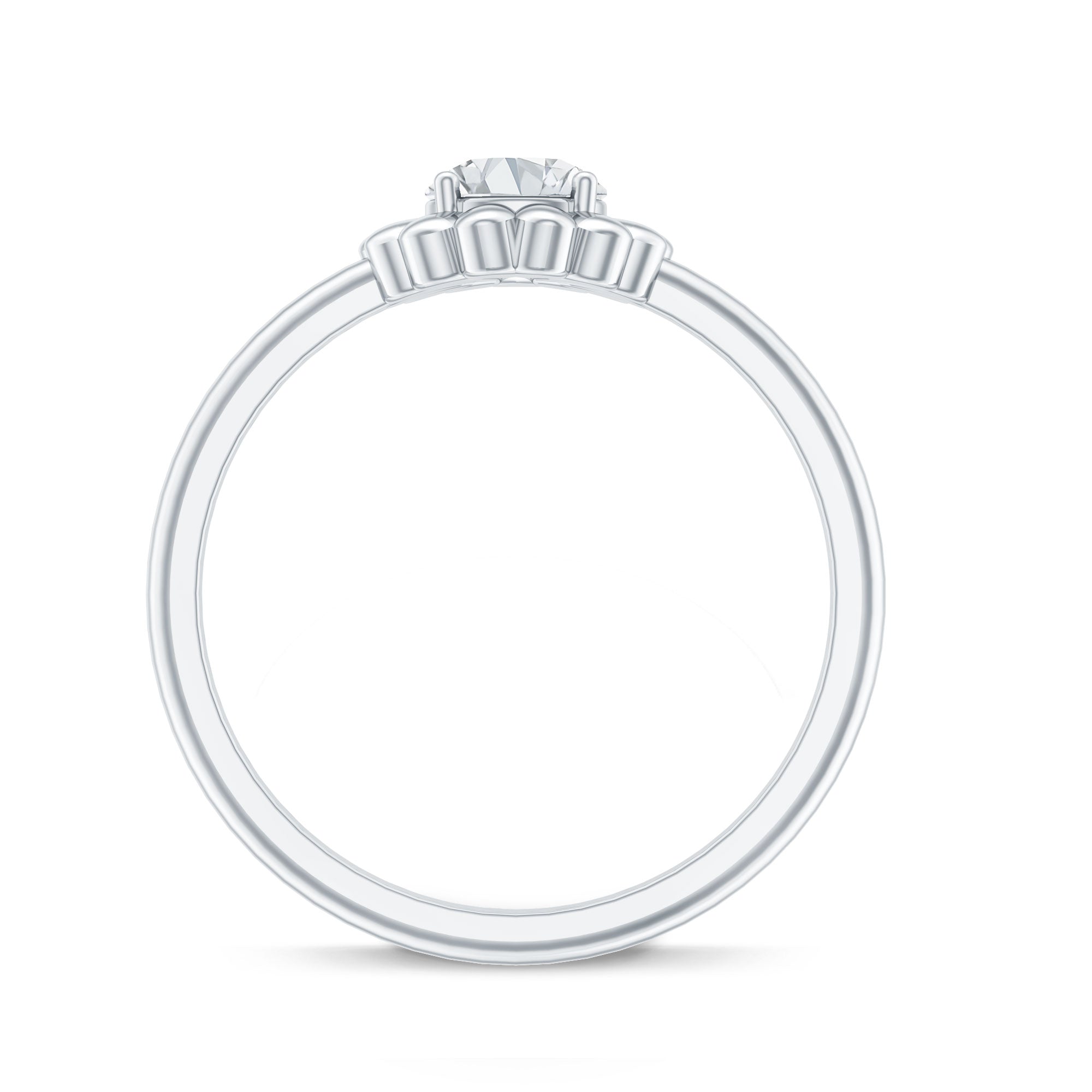 Brilliant Cut Moissanite Flower Promise Ring with Certificate D-VS1 - Rosec Jewels