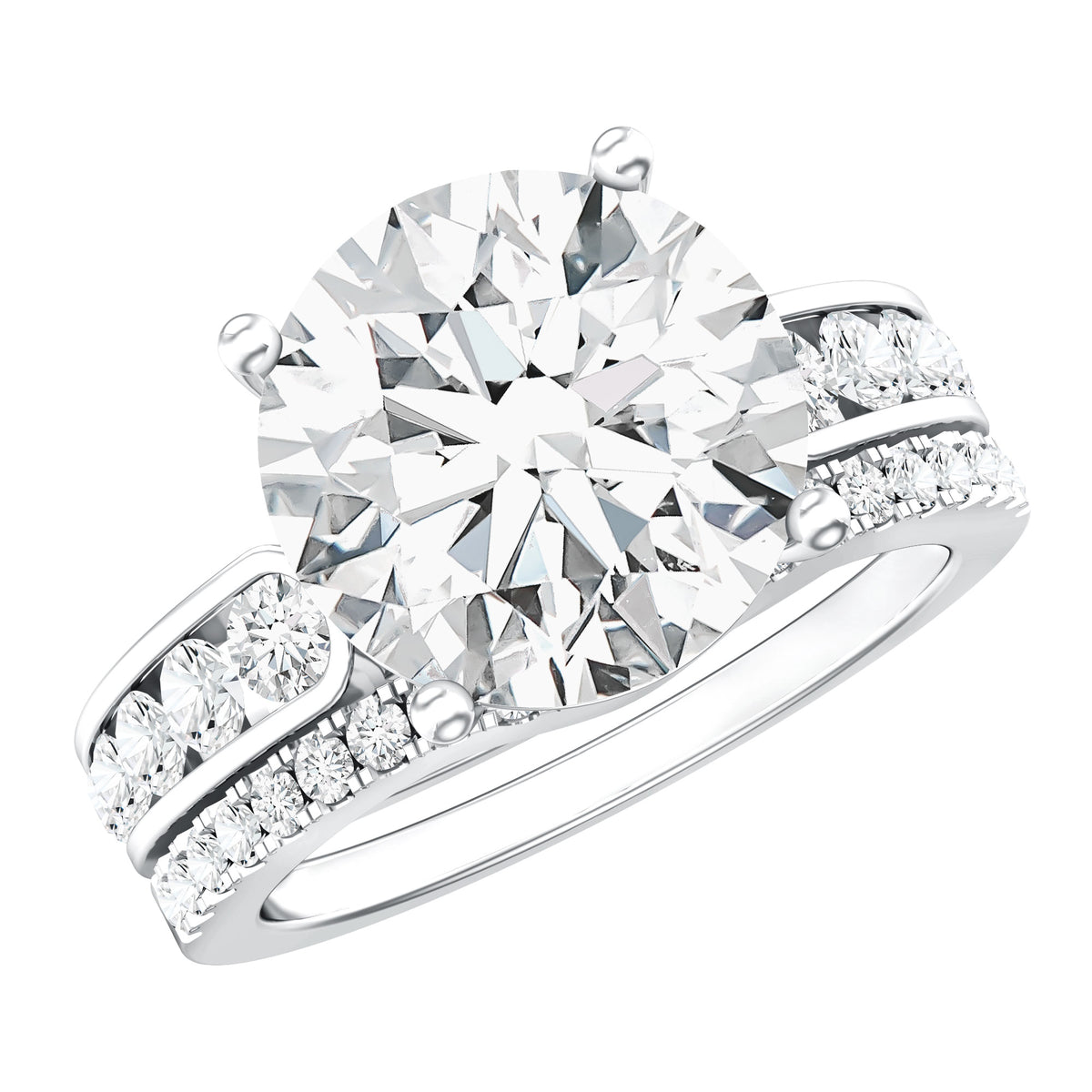 5 Carat IGI Certified Lab Grown Diamond Engagement Ring with Wedding Band Lab - ( E-VS1 ) - Rosec Jewels