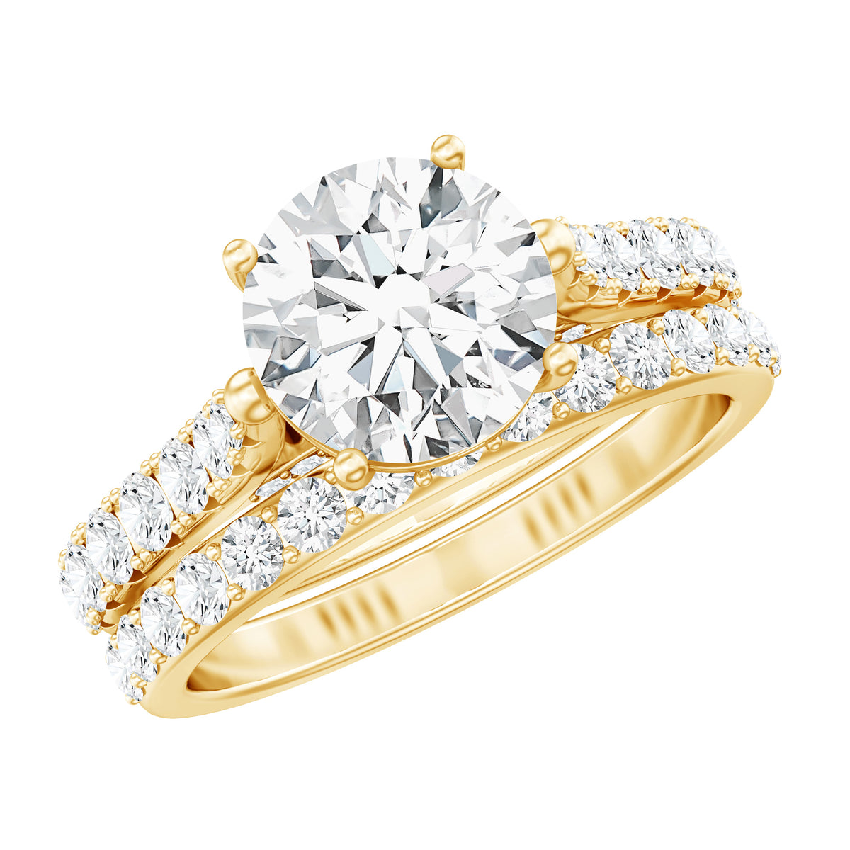 Rosec Jewels-2 Carat Lab Grown Diamond Wedding Ring Set with IGI Certificate