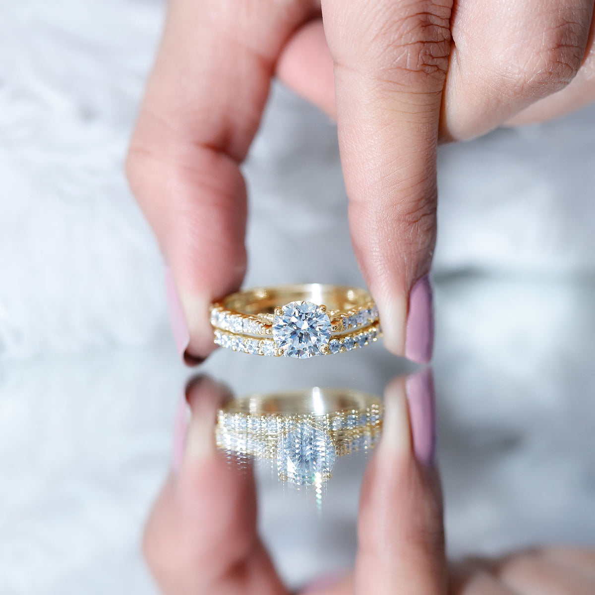 Rosec Jewels-2 Carat Lab Grown Diamond Wedding Ring Set with IGI Certificate