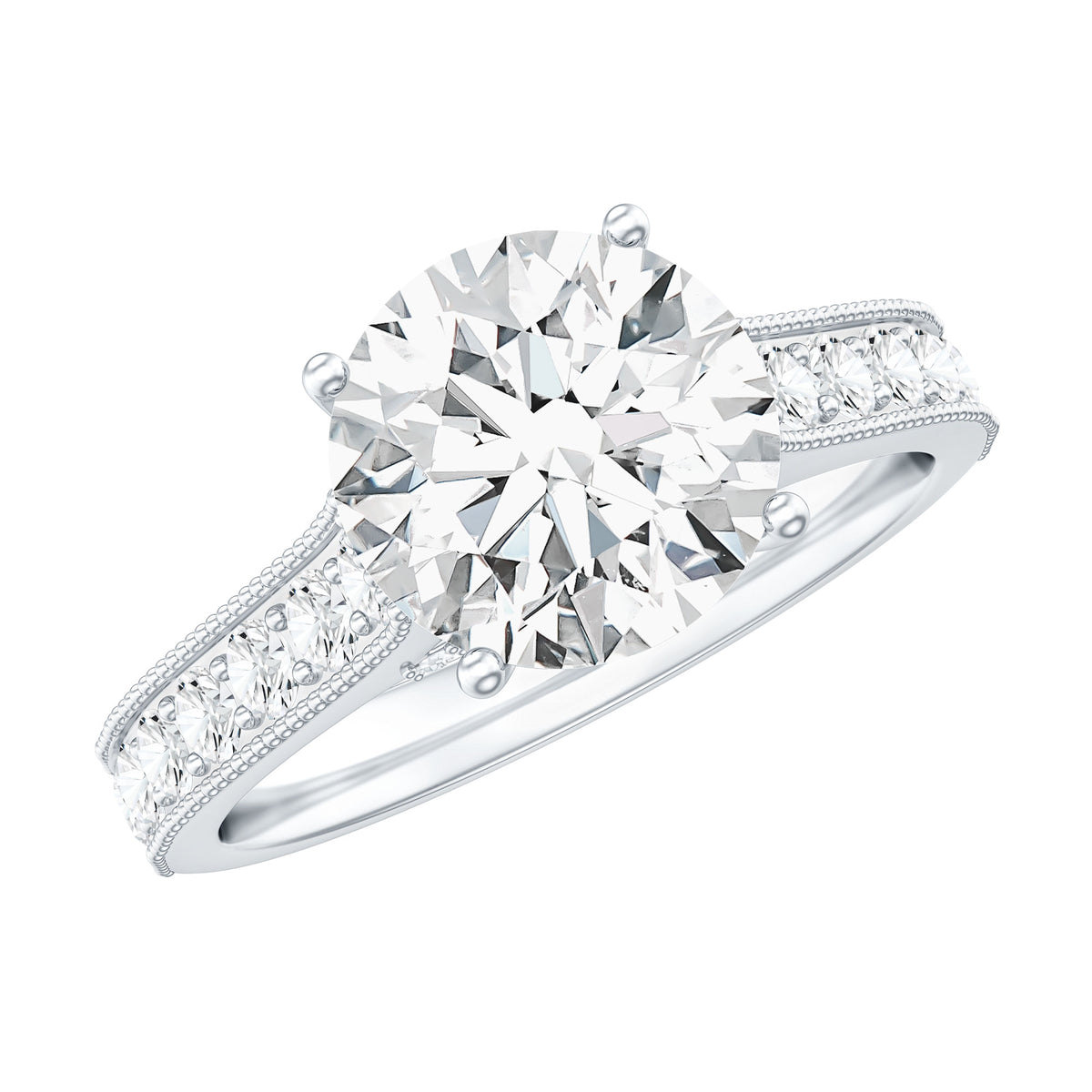 Rosec Jewels-2 Carat Round Lab Grown Diamond Classic Engagement Ring with IGI Certificate