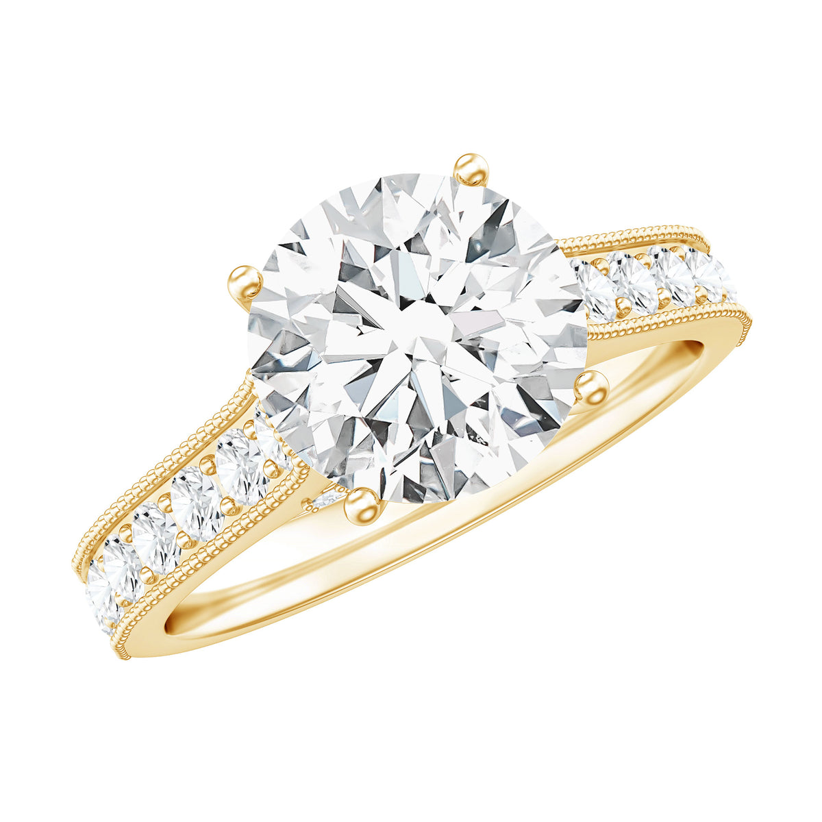 Rosec Jewels-2 Carat Round Lab Grown Diamond Classic Engagement Ring with IGI Certificate
