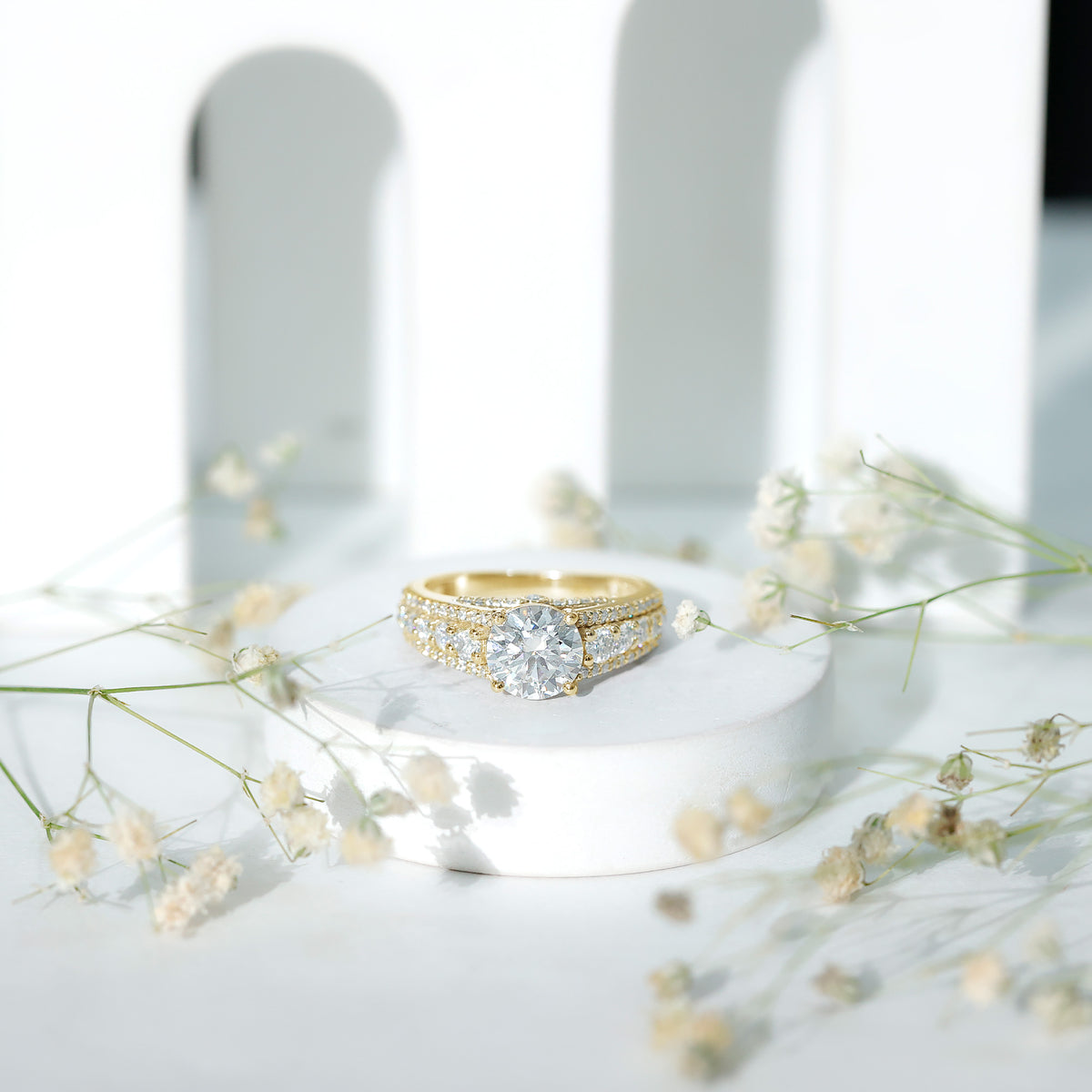 Rosec Jewels-IGI Verified Lab Grown Diamond 2 Carat Engagement Ring with Side Stones