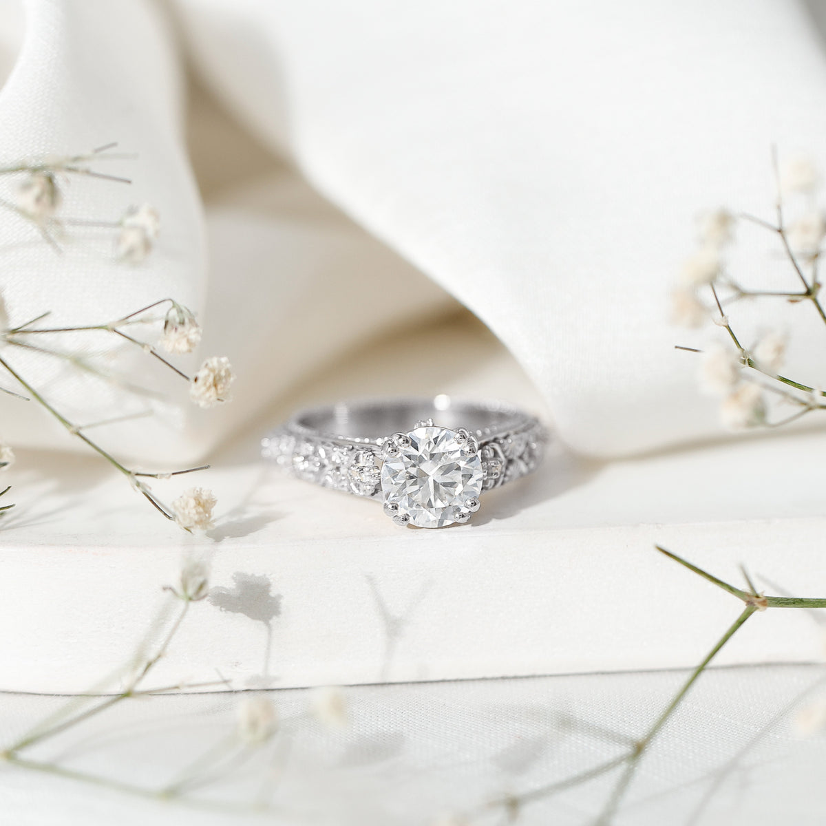 Rosec Jewels-2 Carat Lab Grown Diamond Nature Inspired Engagement Ring with IGI Certificate