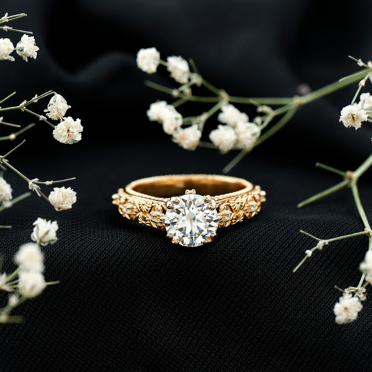 Rosec Jewels-2 Carat Lab Grown Diamond Nature Inspired Engagement Ring with IGI Certificate