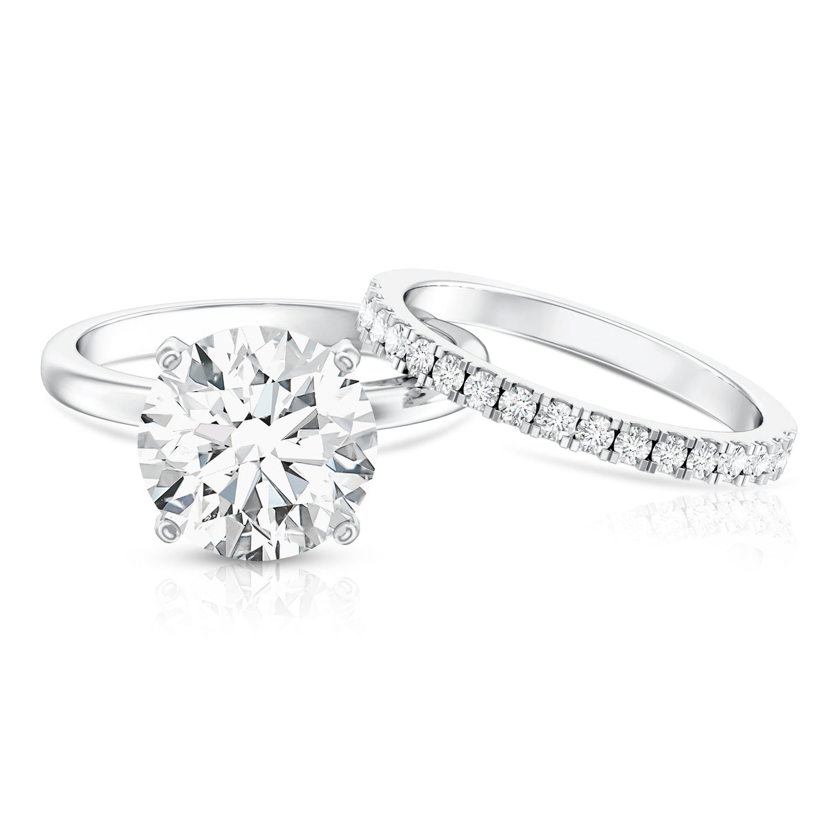 5 Carat Solitaire Lab Grown Diamond Ring Set with IGI Certificate Lab - ( E-VS1 ) - Rosec Jewels