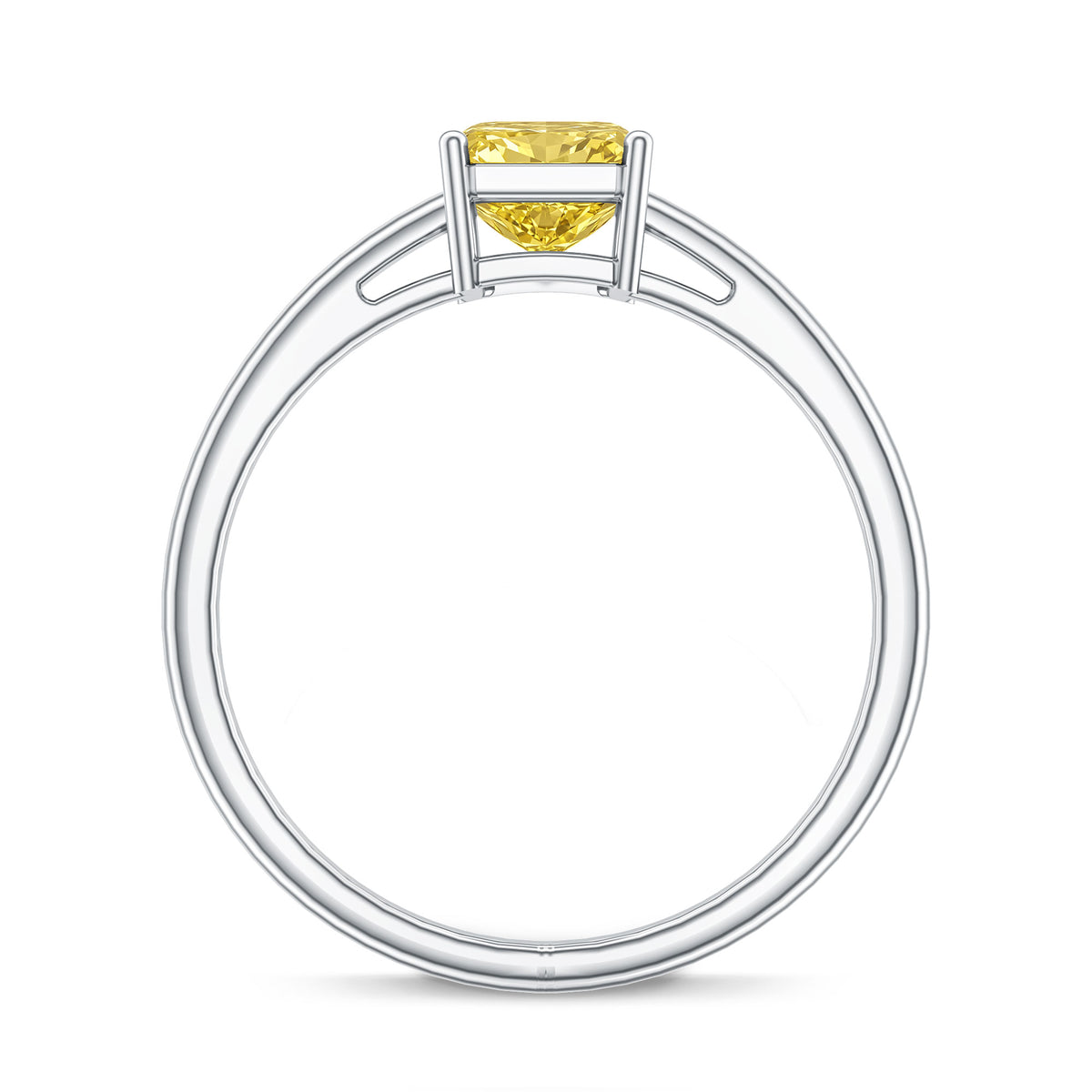 Rosec Jewels-2 Carat Radiant Cut Lab Yellow Diamond Solitaire Engagement Ring IGI Certified
