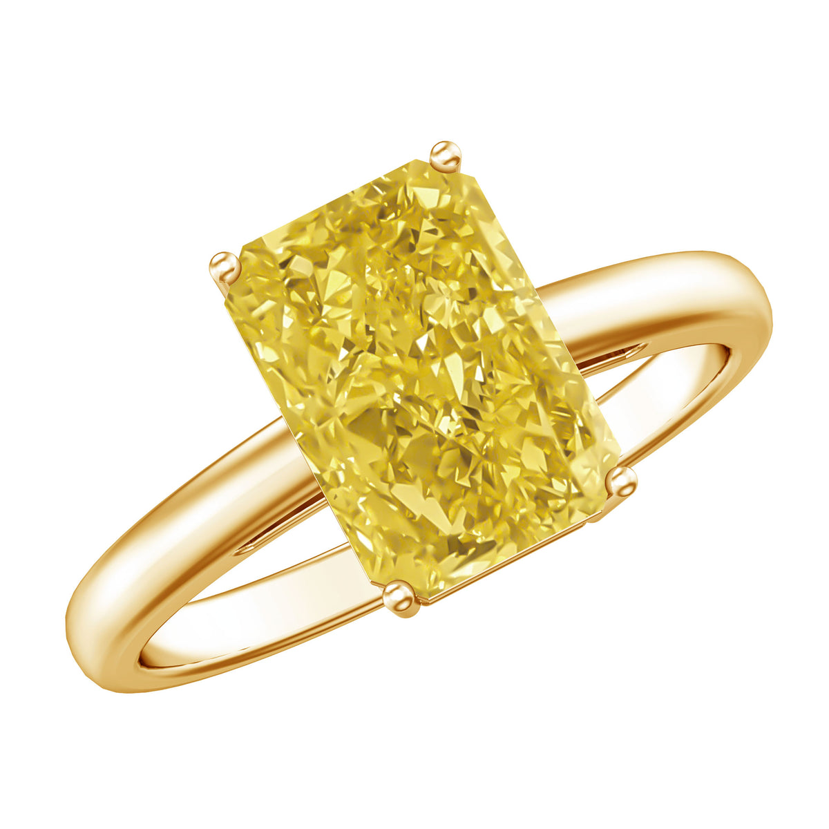 Rosec Jewels-IGI Certified 3 Carat Lab Grown Yellow Diamond Radiant Cut Engagement Ring