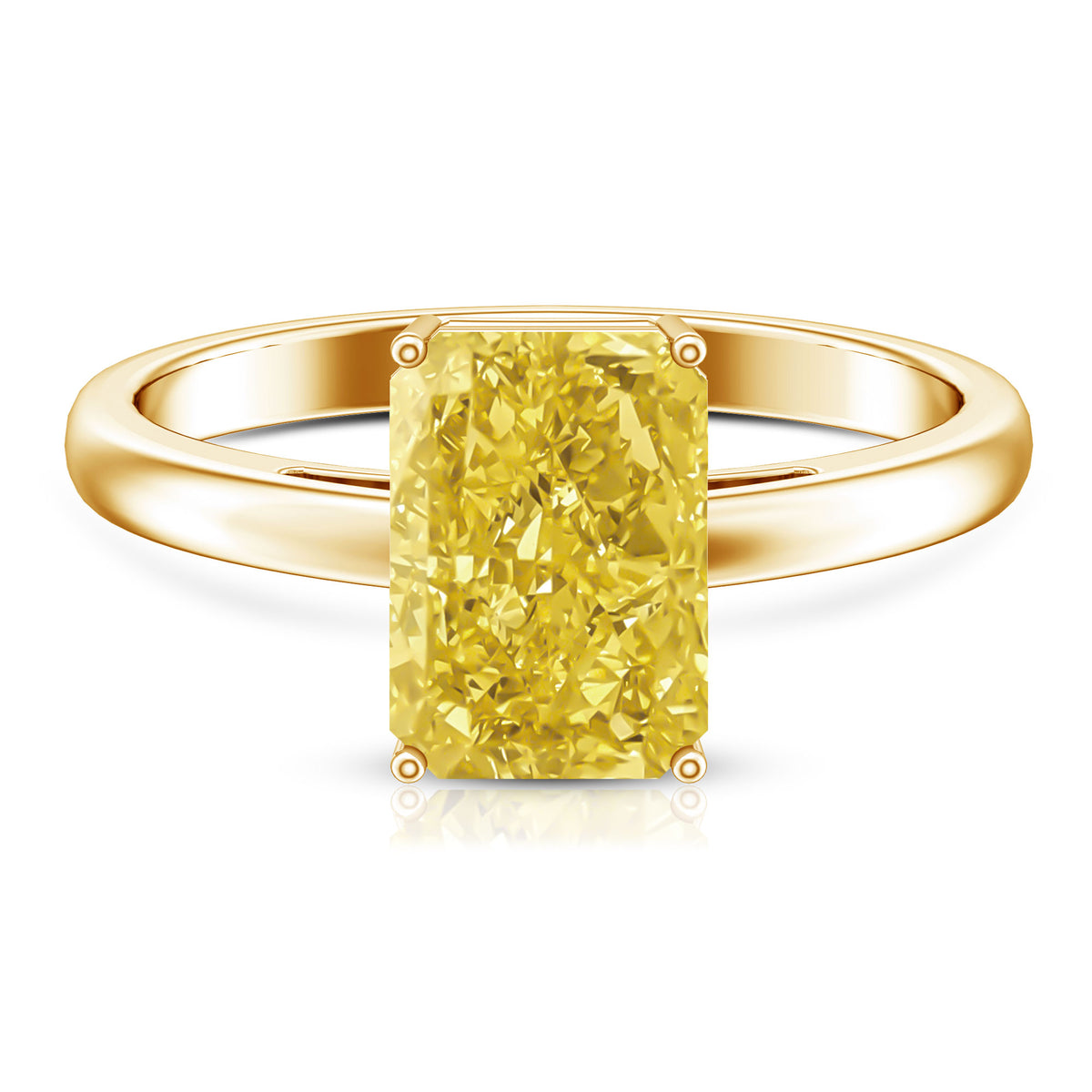 Rosec Jewels-IGI Certified 3 Carat Lab Grown Yellow Diamond Radiant Cut Engagement Ring