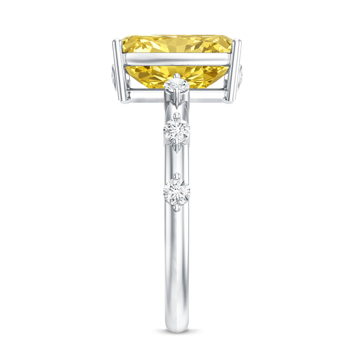 Rosec Jewels-IGI Certified 3 Carat Lab Grown Vivid Yellow Diamond Engagement Ring