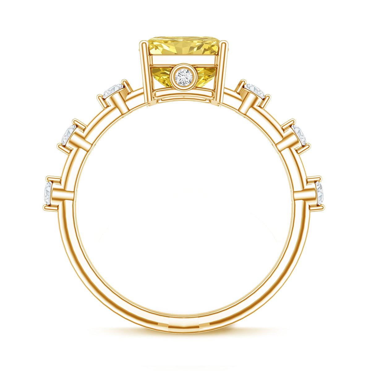 Rosec Jewels-IGI Certified 3 Carat Lab Grown Vivid Yellow Diamond Engagement Ring