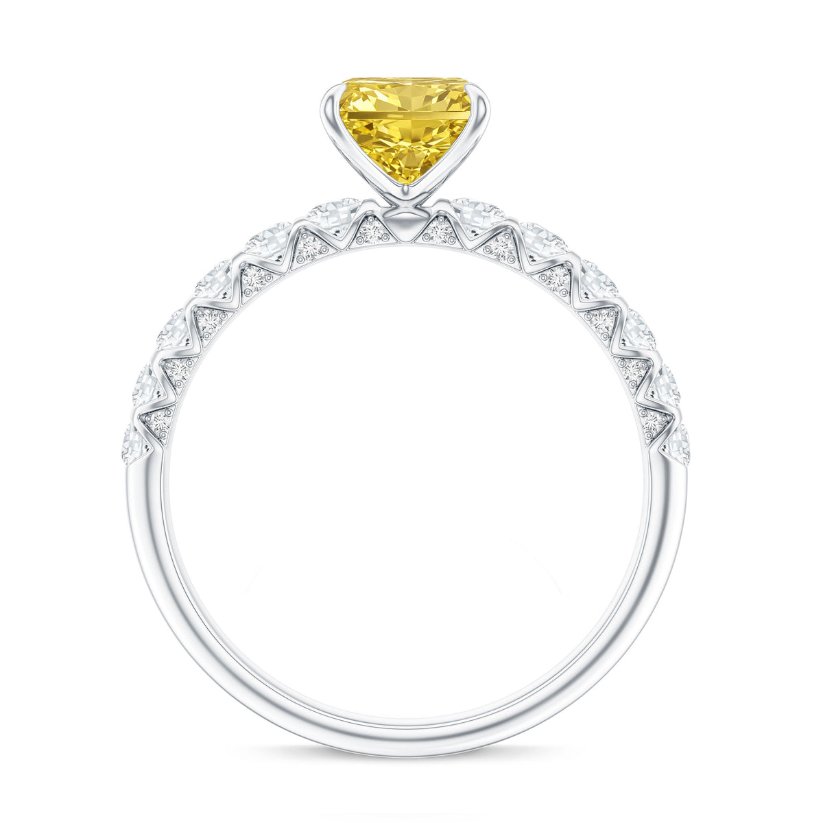 Rosec Jewels-IGI Graded 2 Carat Lab Grown Yellow and White Diamond Radiant Cut Engagement Ring