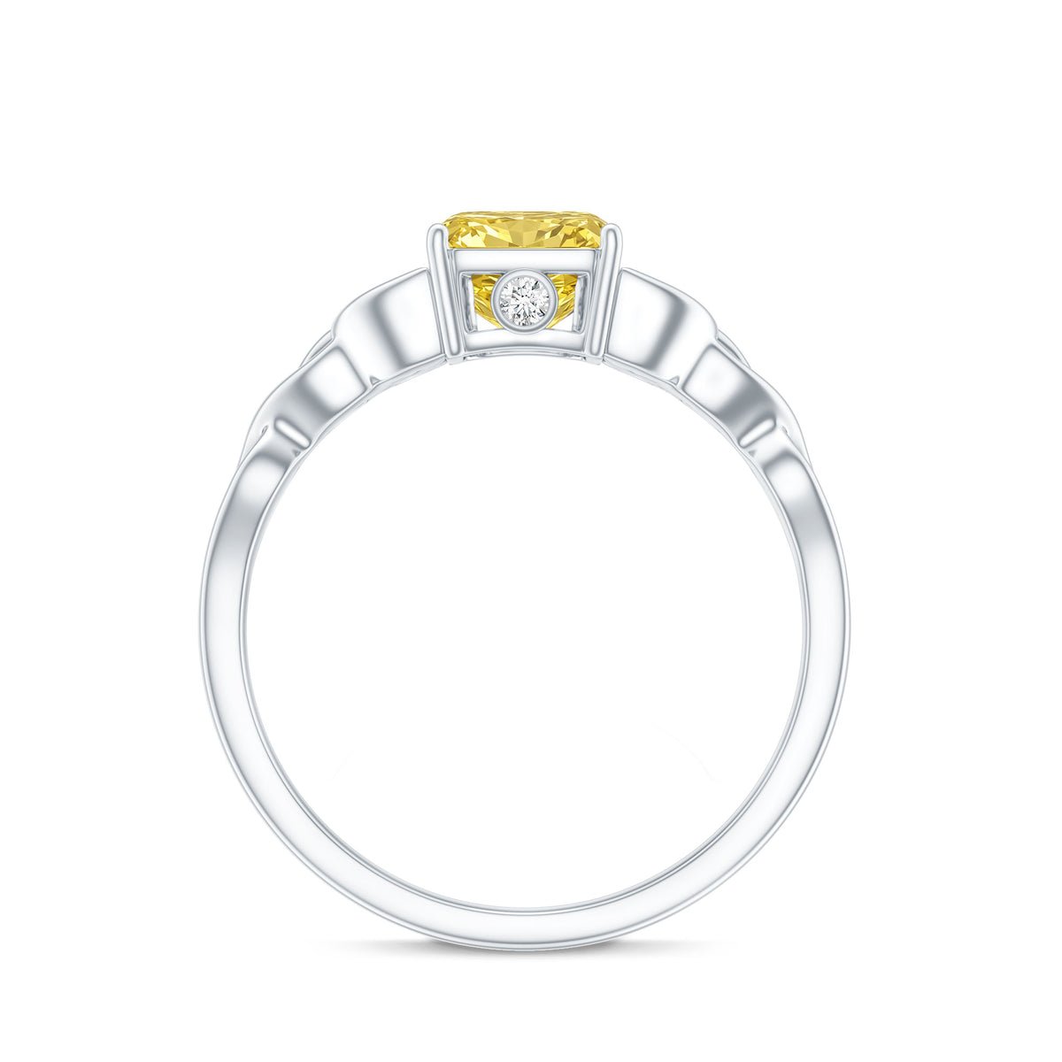 Rosec Jewels-IGI Verified Celtic Engagement Ring with 2 Carat Radiant Cut Lab Yellow Diamond