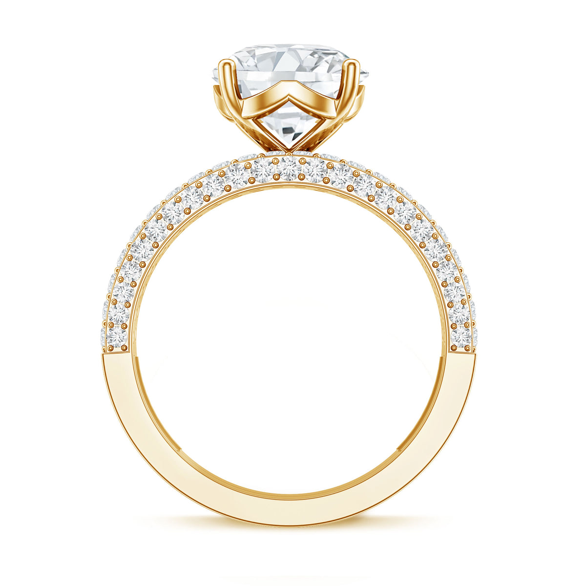 Rosec Jewels-IGI Verified Lab Grown Diamond 3 Carat Engagement Ring with Wedding Band