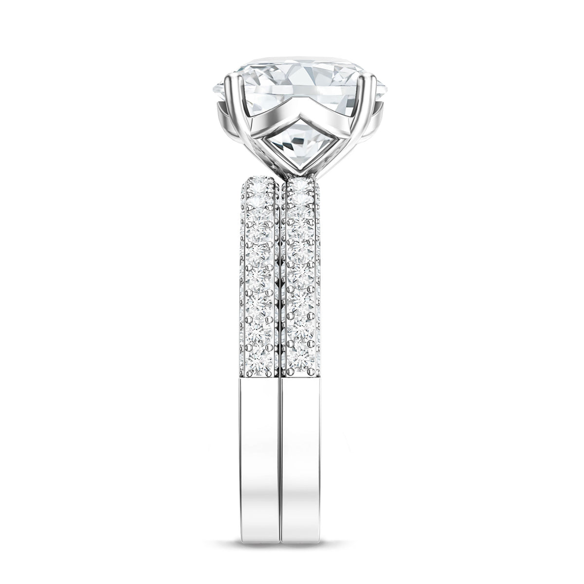 Rosec Jewels-4 Carat IGI Authenticated Lab Grown Diamond Wedding Ring Set for Women