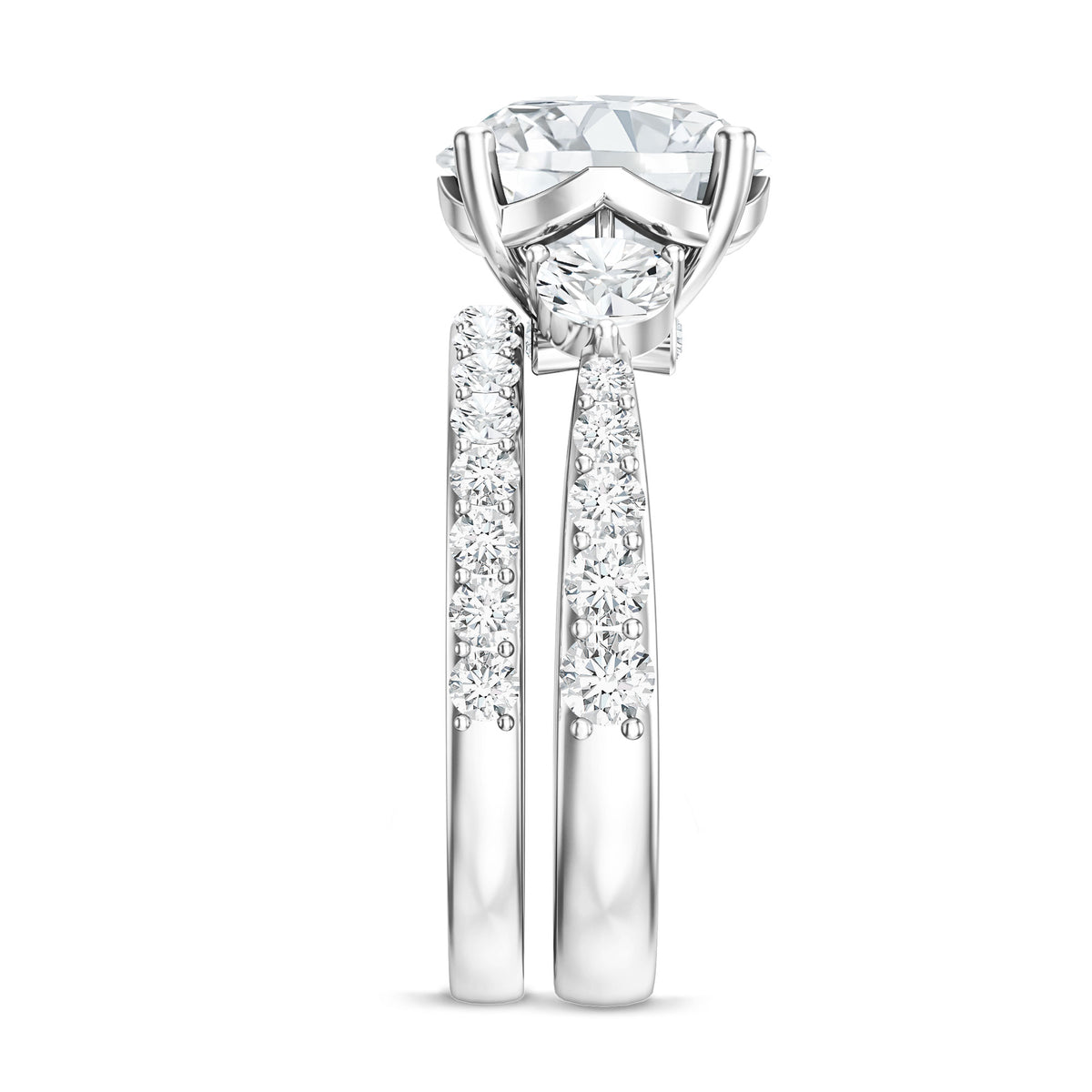 Rosec Jewels-IGI Certified Lab Grown Diamond 4 Carat Engagement Ring with Ring Guard