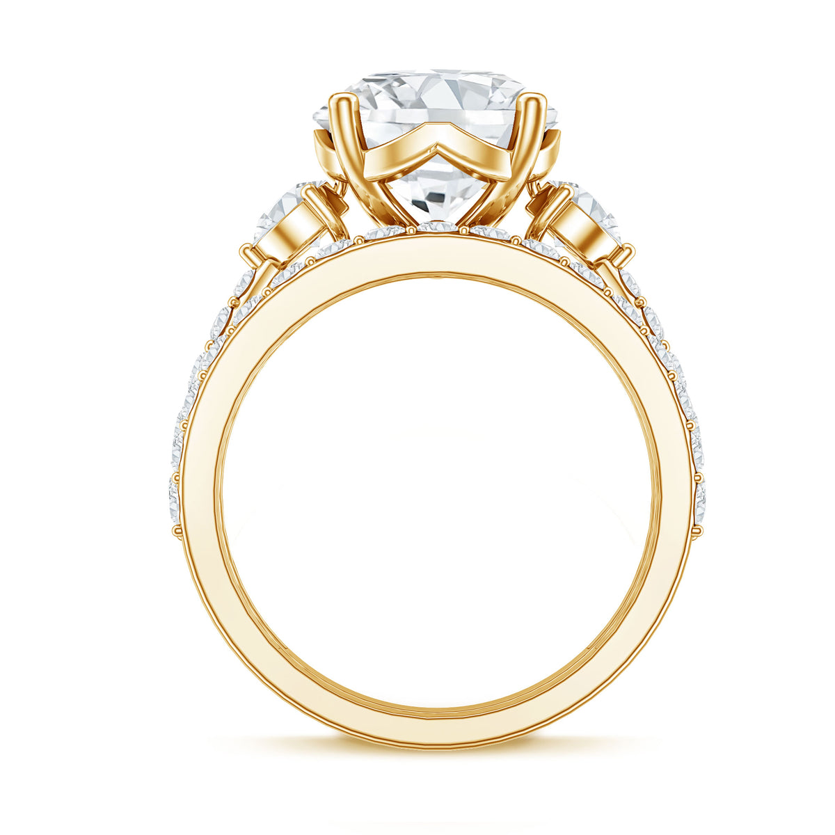 Rosec Jewels-IGI Certified Lab Grown Diamond 4 Carat Engagement Ring with Ring Guard