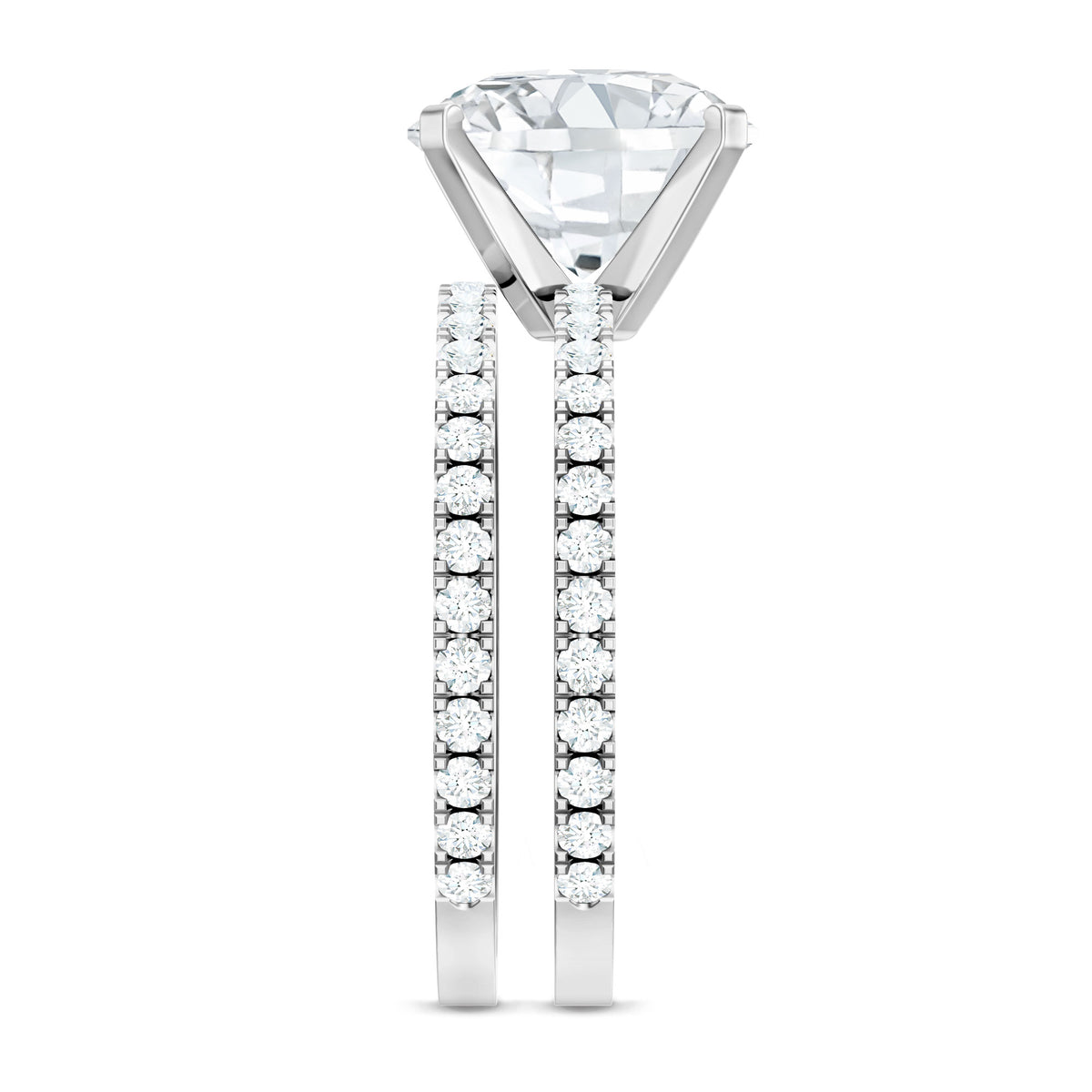 4 Carat Lab Grown Diamond Bridal Ring Set with IGI Certificate Lab - ( E-VS1 ) - Rosec Jewels