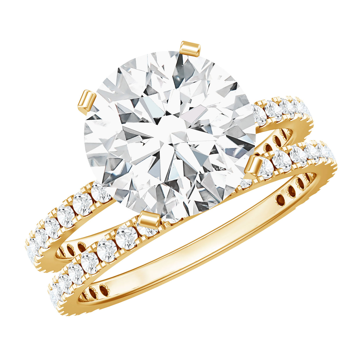 4 Carat Lab Grown Diamond Bridal Ring Set with IGI Certificate Lab - ( E-VS1 ) - Rosec Jewels