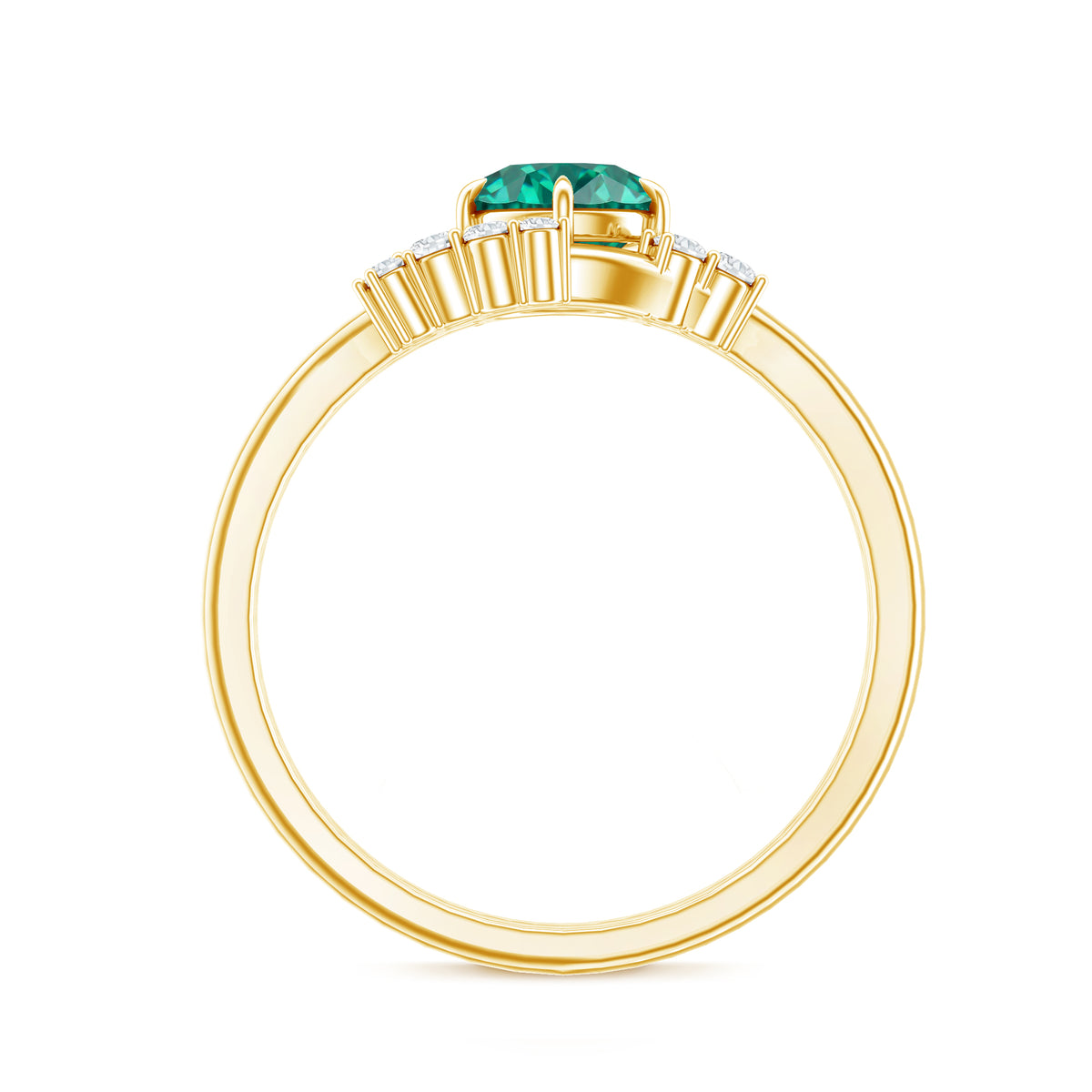 0.8 Carat Lab Grown Emerald and Diamond Wedding Ring Set for Women AAAA - Rosec Jewels