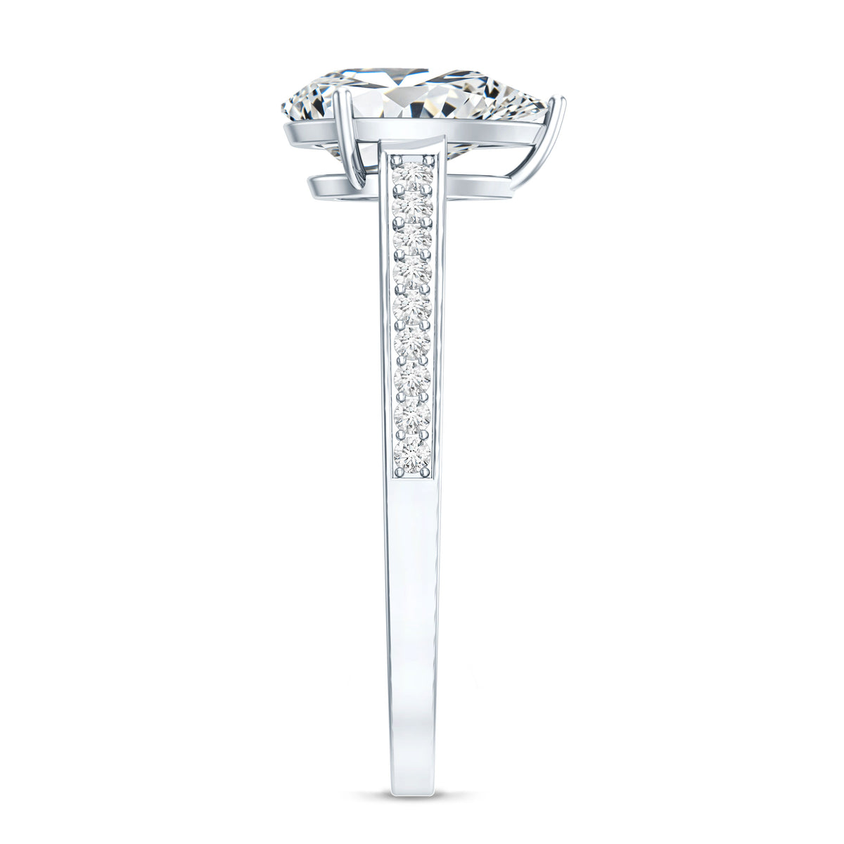 Rosec Jewels-IGI Graded Lab Created 2 Carat Diamond Teardrop Engagement Ring with Side Stones