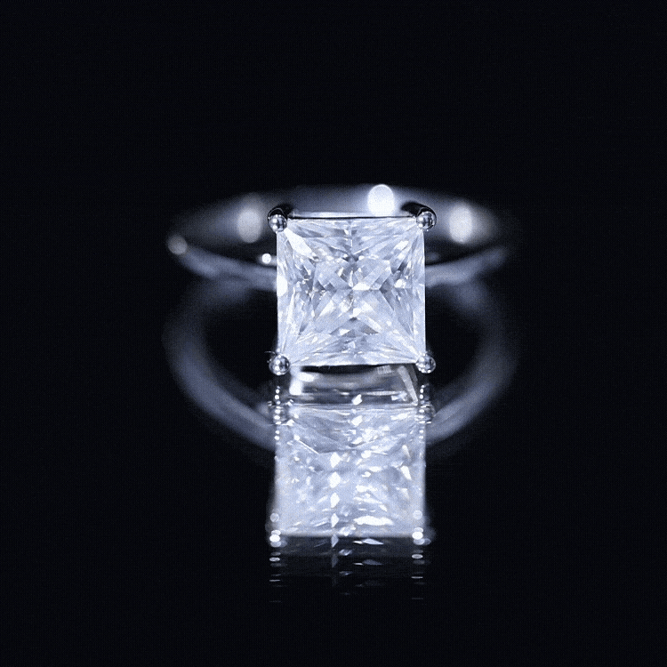 3 Carat Princess Cut Moissanite Solitaire Engagement Ring D-VS1 - Rosec Jewels