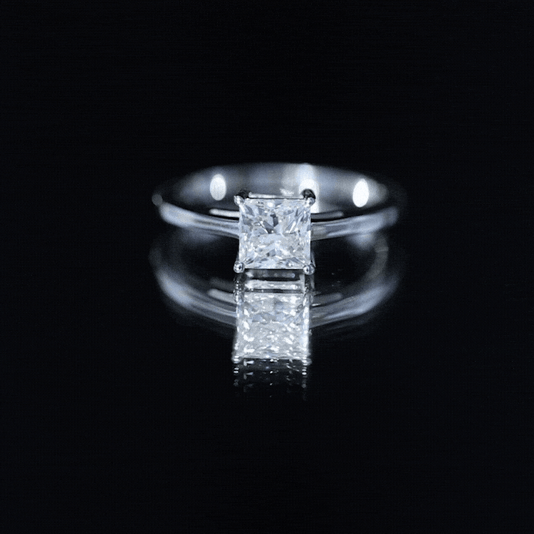 1 CT Princess Cut Moissanite Solitaire Ring for Women D-VS1 - Rosec Jewels