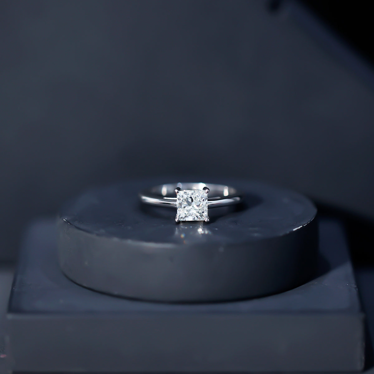 1 CT Princess Cut Moissanite Solitaire Ring for Women D-VS1 - Rosec Jewels