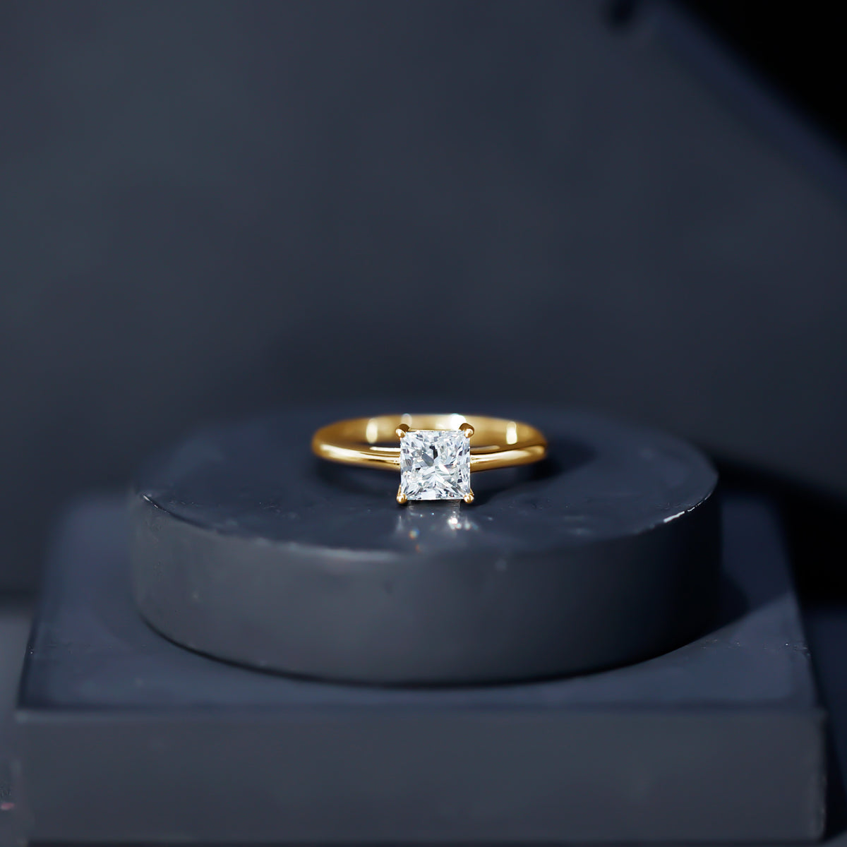 1 CT Princess Cut Moissanite Solitaire Ring for Women D-VS1 - Rosec Jewels