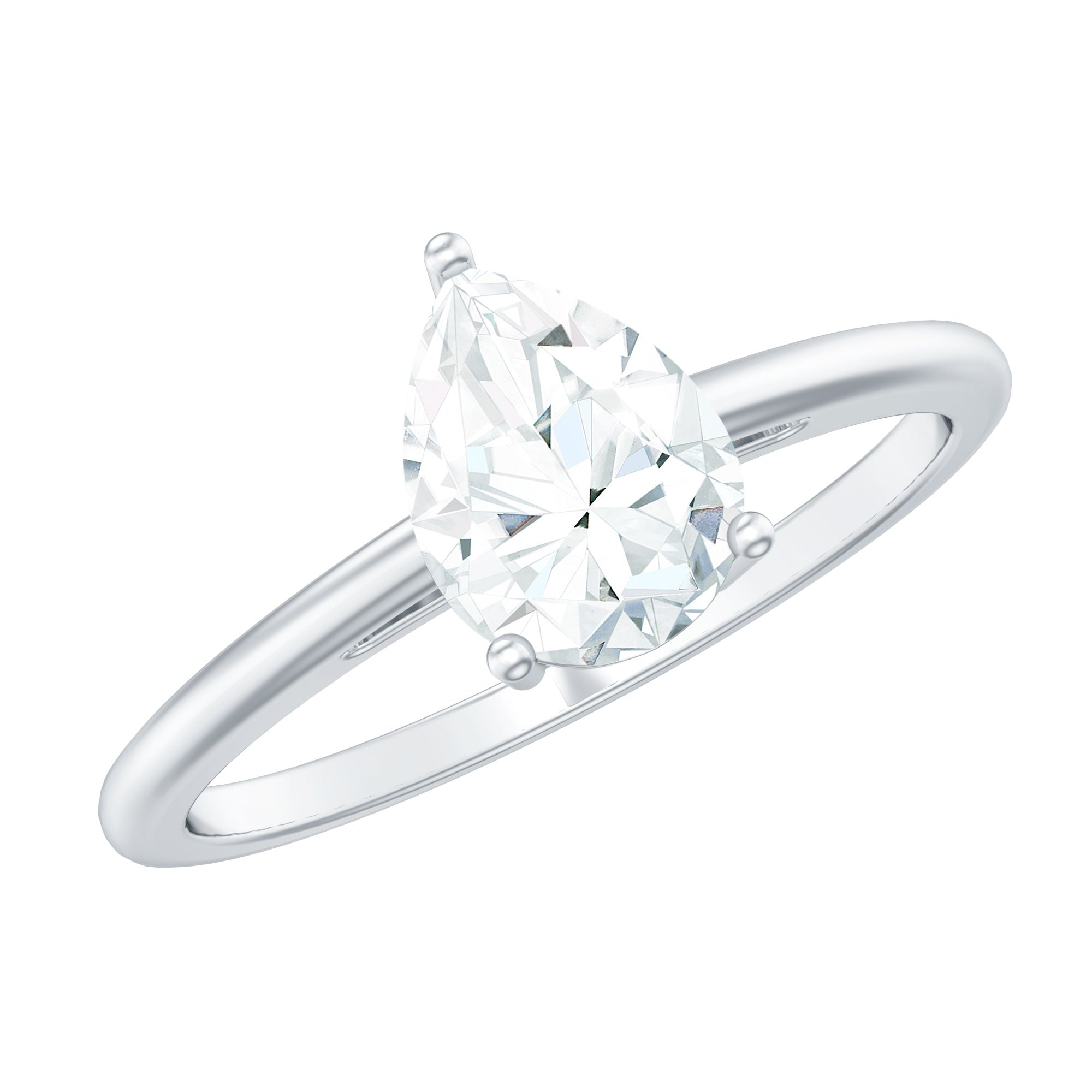 Solitaire Moissanite Teardrop Engagement Ring for Women