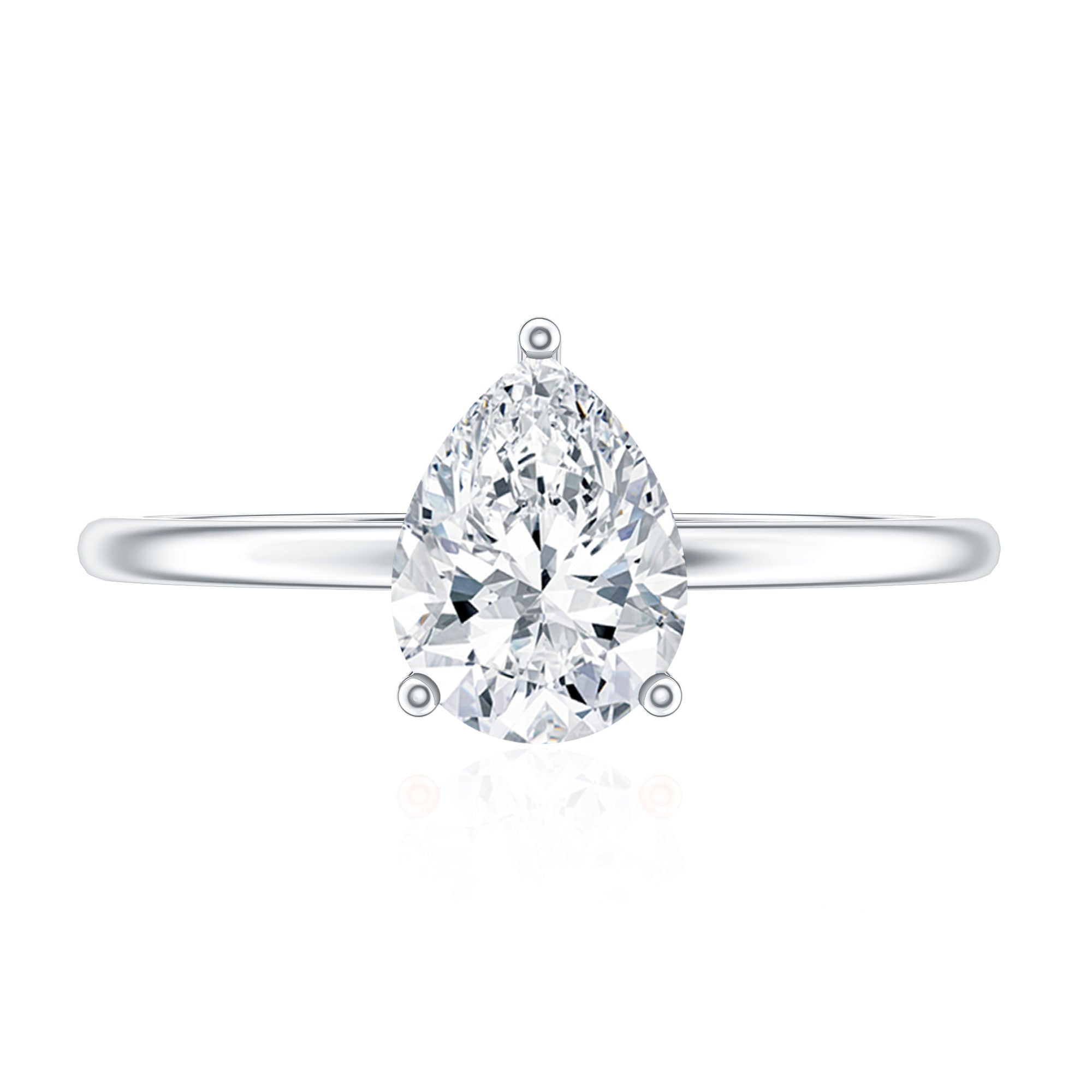 Solitaire Moissanite Teardrop Engagement Ring for Women D-VS1 - Rosec Jewels