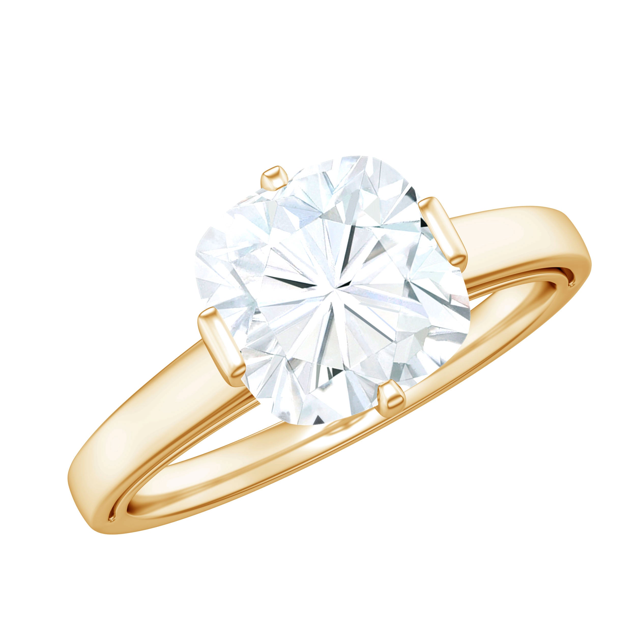 3 Carat Cushion Cut Moissanite Solitaire Engagement Ring with Certificate D-VS1 - Rosec Jewels