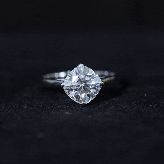 3 CT Cushion Moissanite Solitaire Engagement Ring D-VS1 - Rosec Jewels