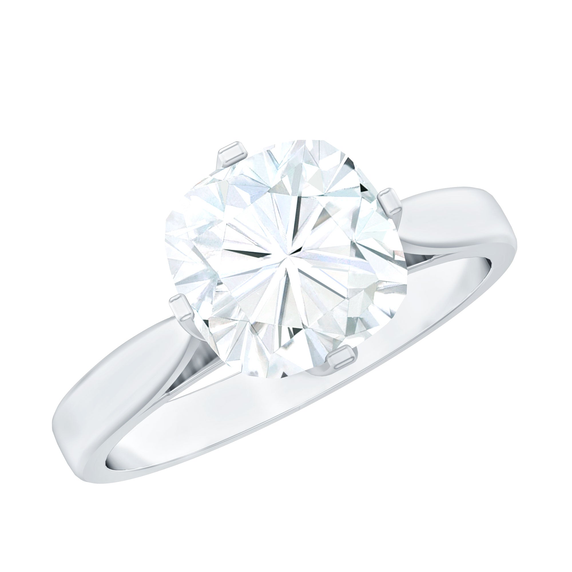3 CT Cushion Moissanite Solitaire Engagement Ring