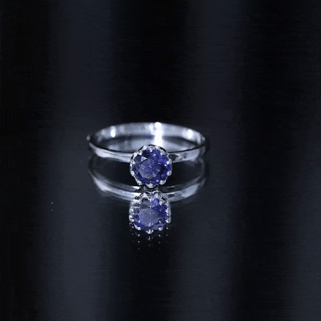 Certified 1 Carat Lab Grown Blue Sapphire Solitaire Engagement Ring AAAA - Rosec Jewels