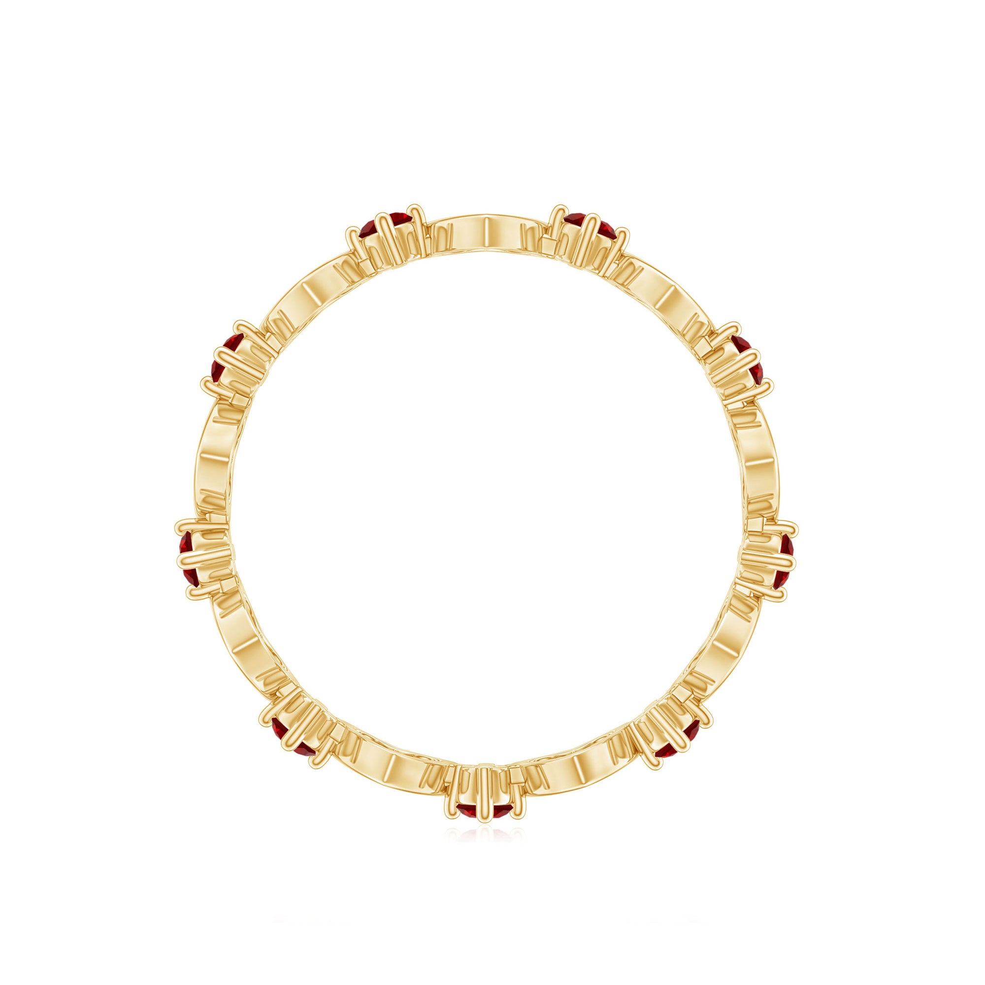 Certified Lab Created Ruby Heart Eternity Band Ring AAAA - Rosec Jewels