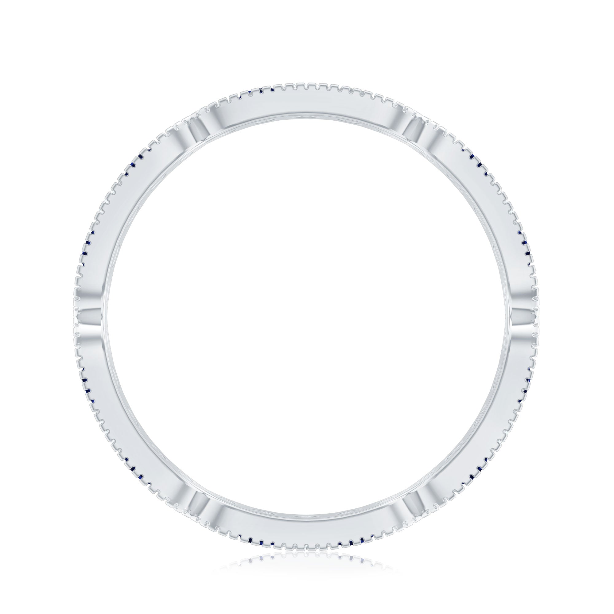 Certified Lab Grown Blue Sapphire Diamond Eternity Ring for Anniversary AAAA - Rosec Jewels