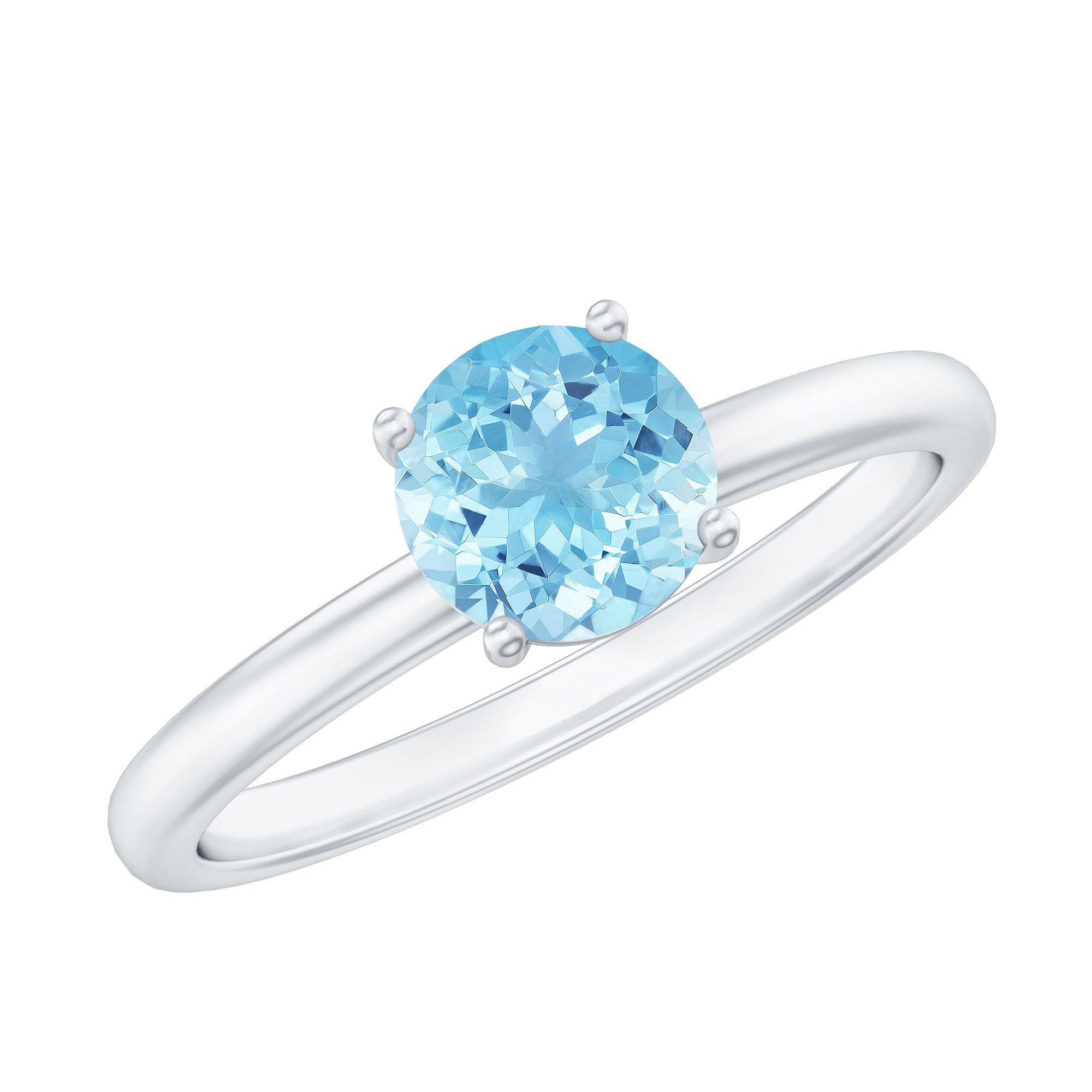 Natural Aquamarine Promise Ring with Surprise Diamond