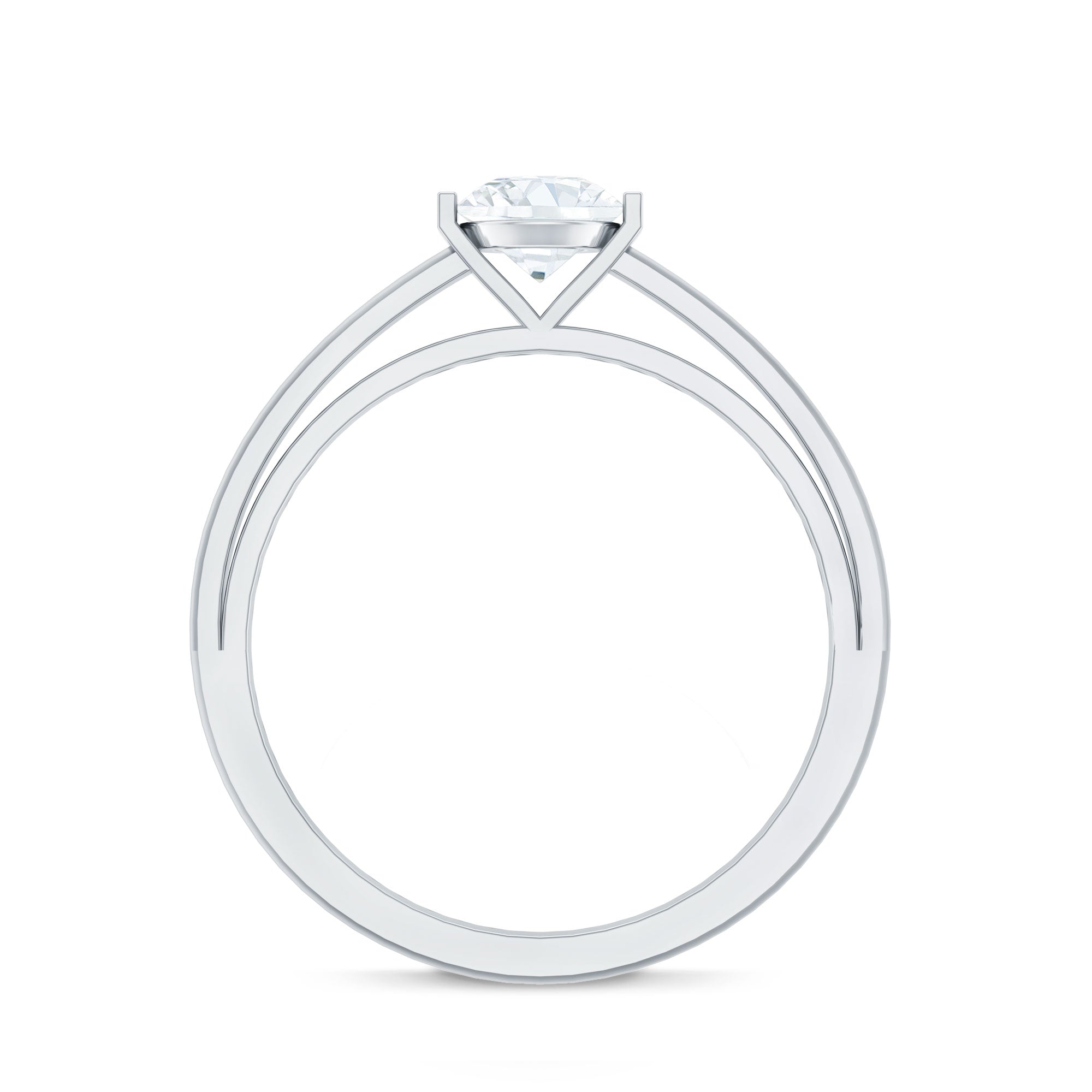 Bar Set Moissanite Solitaire Promise Ring D-VS1 - Rosec Jewels