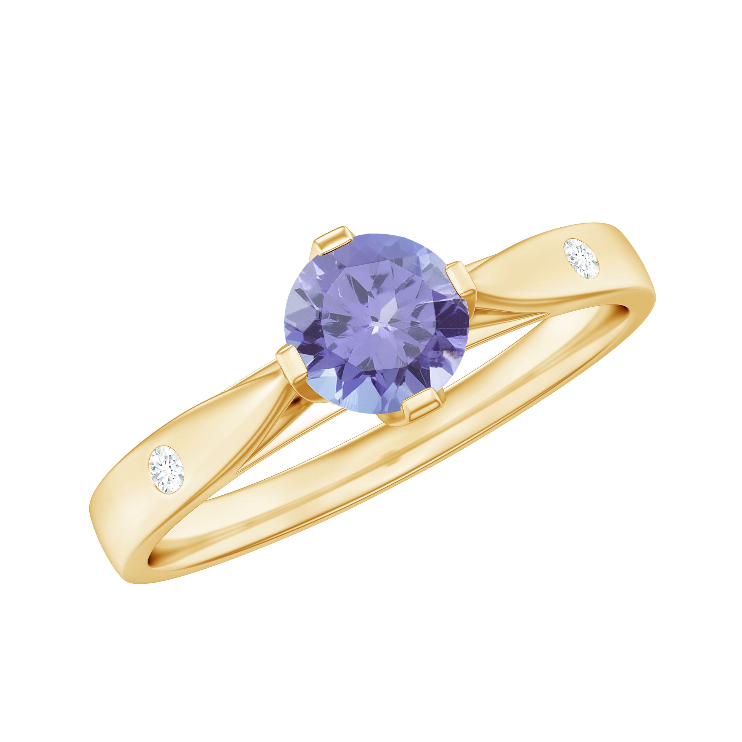 Natural Tanzanite Diamond Commitment Ring for Women AAA - Rosec Jewels