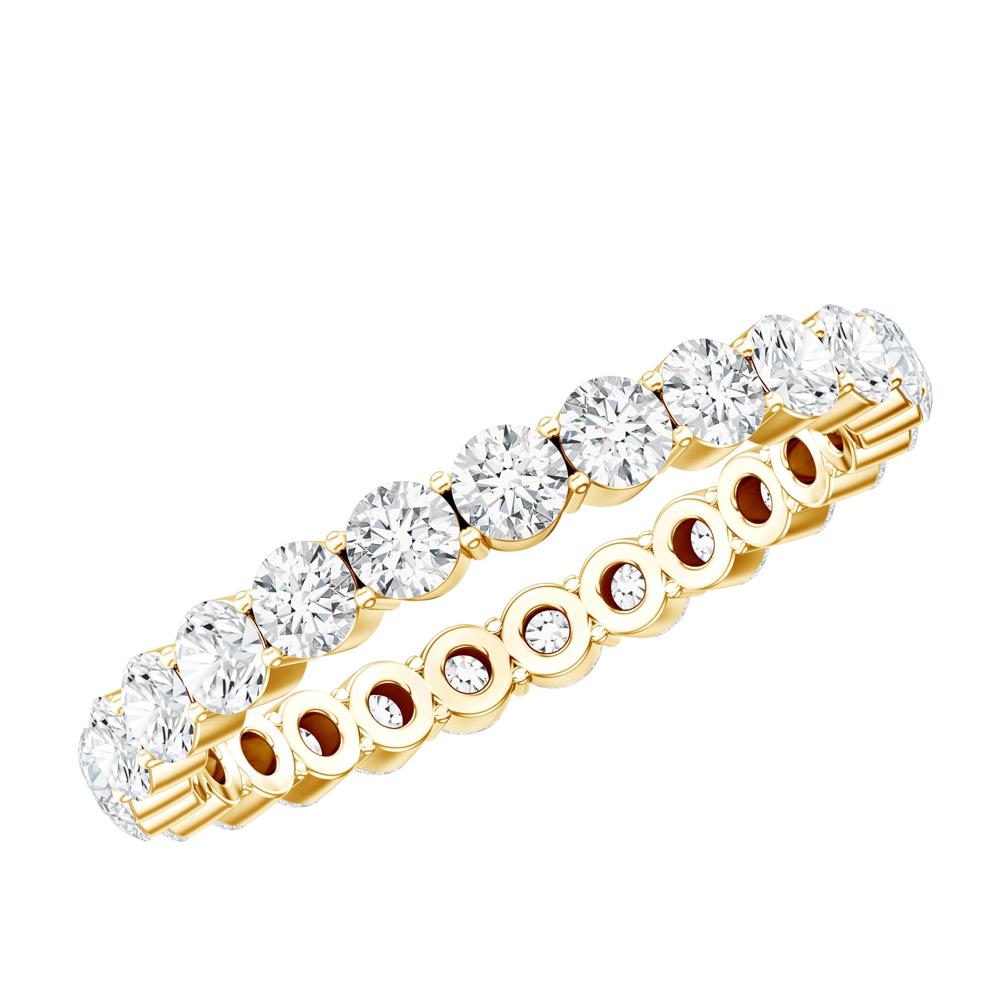 Prong Set Moissanite Eternity Wedding Band Ring for Women D-VS1 - Rosec Jewels