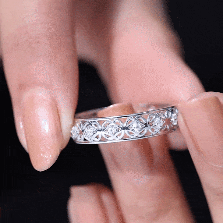 Moissanite Celtic Knot Wedding Band Ring D-VS1 - Rosec Jewels