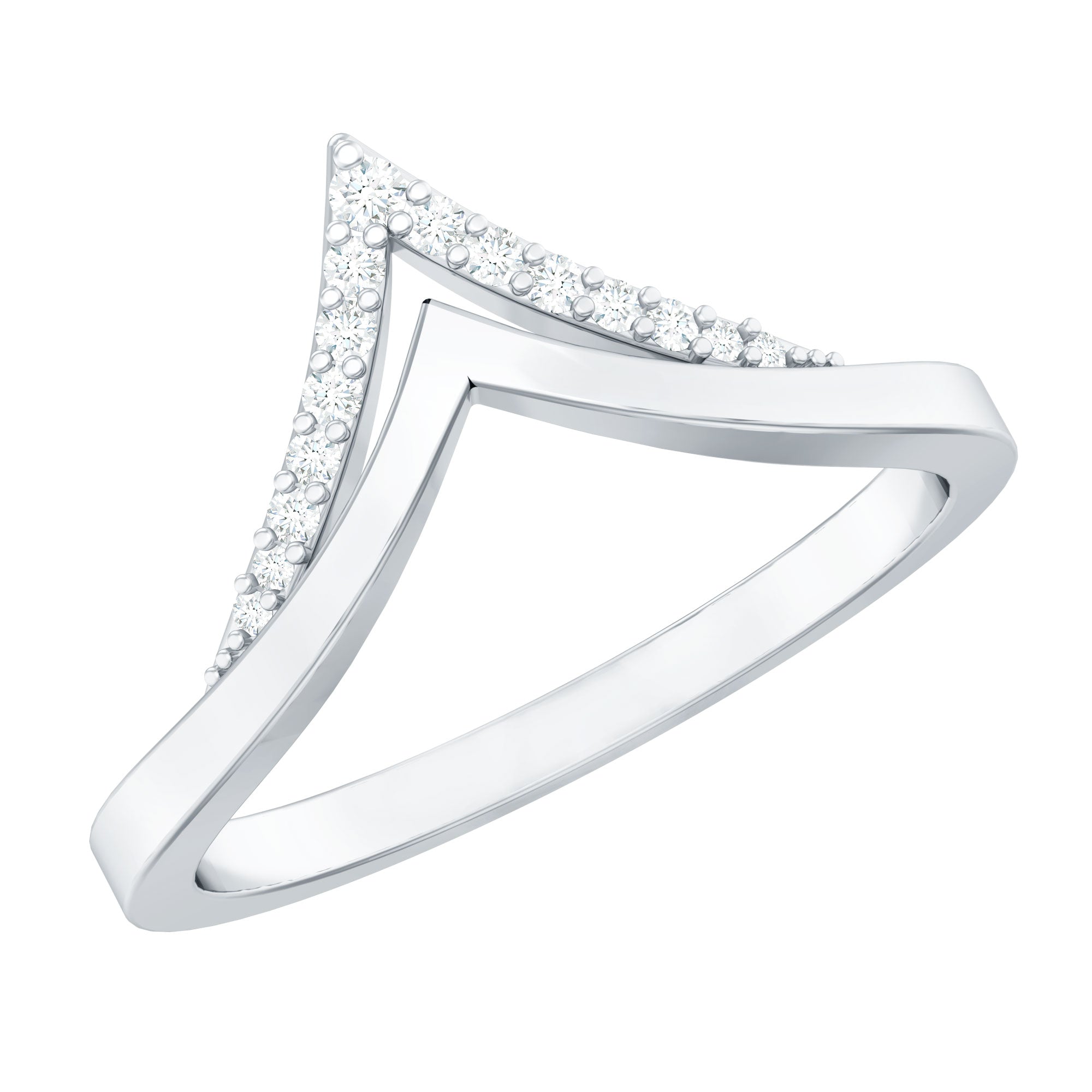 Certified Moissanite Chevron Enhancer Ring
