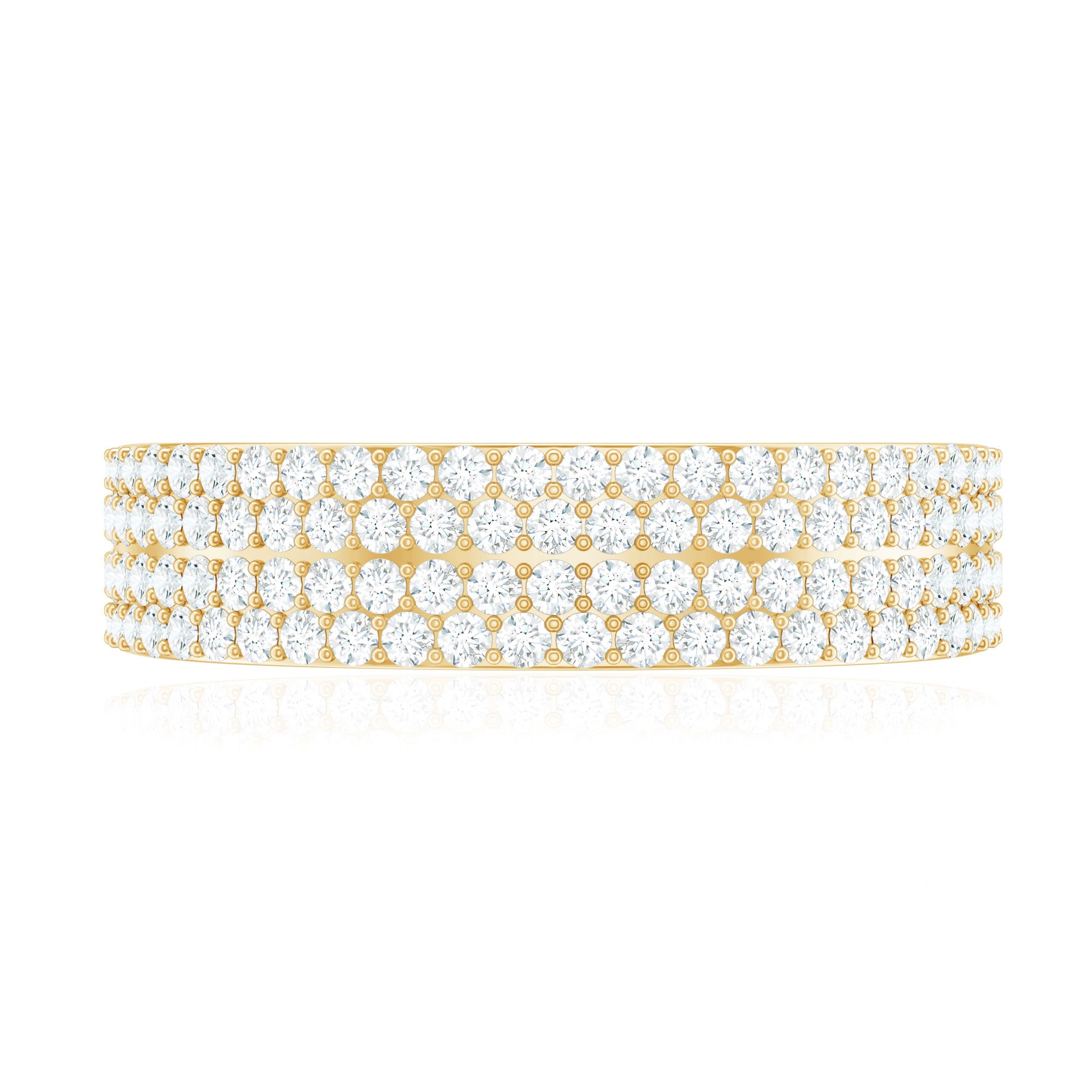 Thick Moissanite Half Eternity Wedding Band D-VS1 - Rosec Jewels